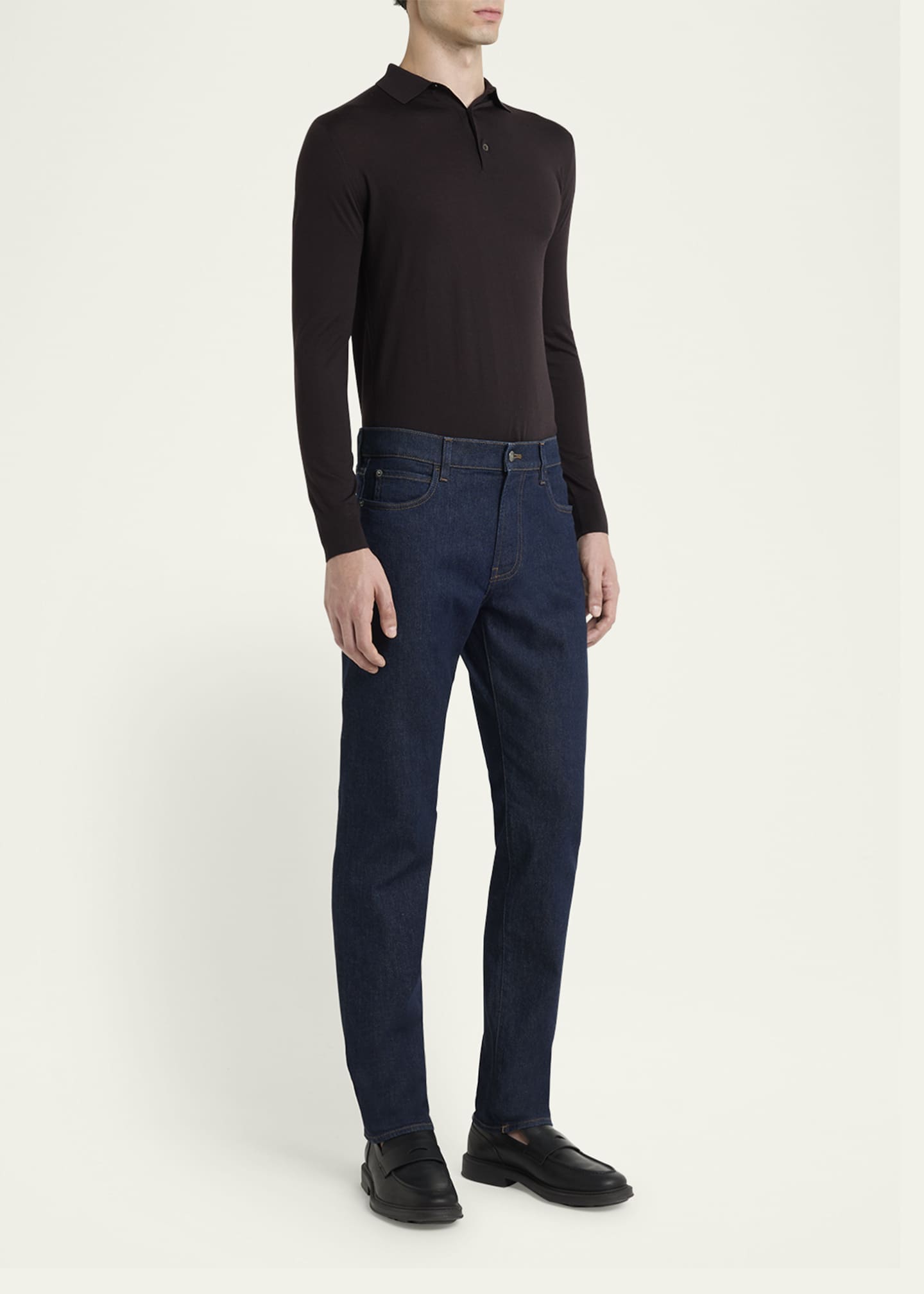 Loro Piana Men's Quarona Kurashiki Slim Denim Trousers Image 2 of 7
