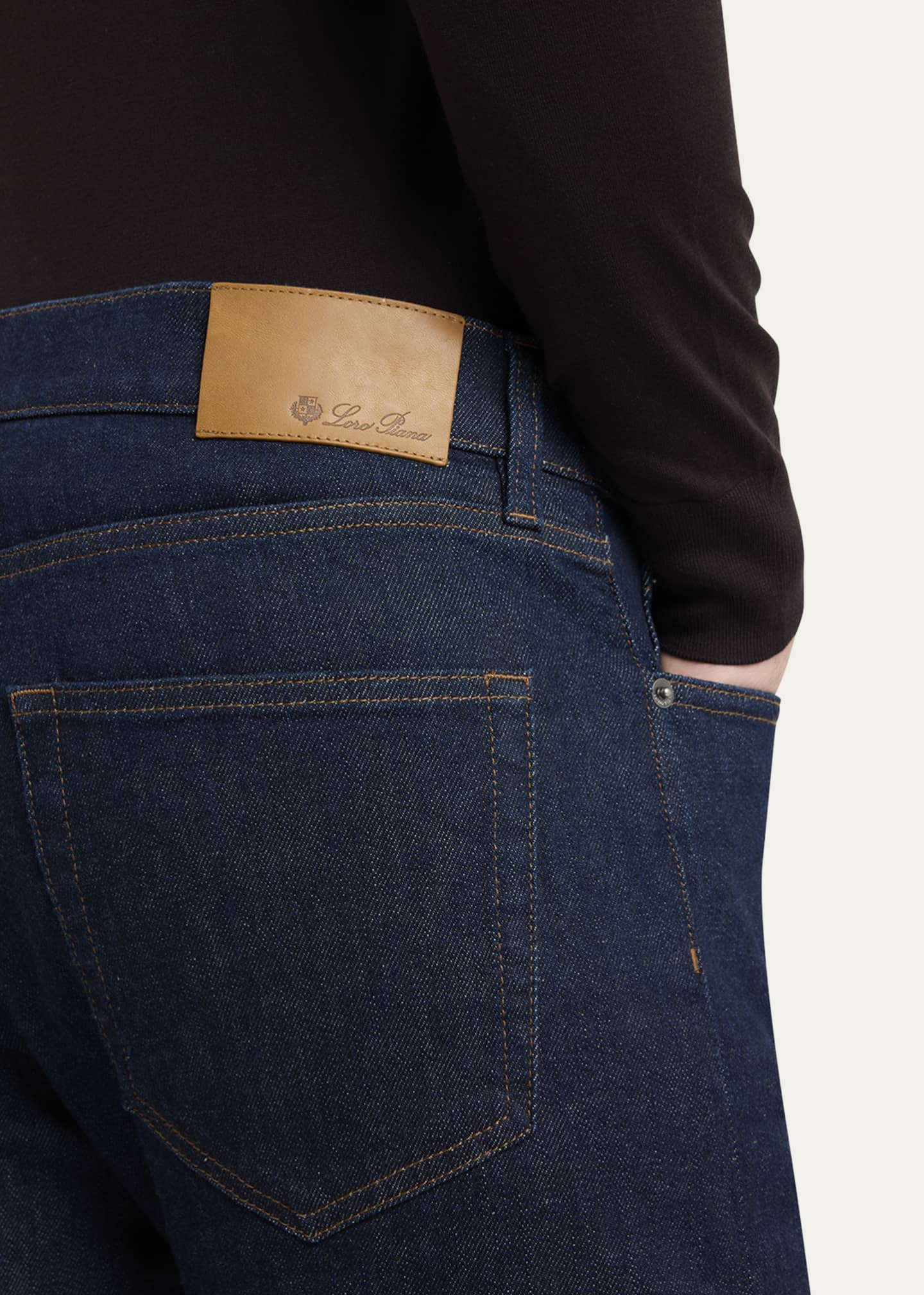 Loro Piana Men's Quarona Kurashiki Slim Denim Trousers Image 5 of 7