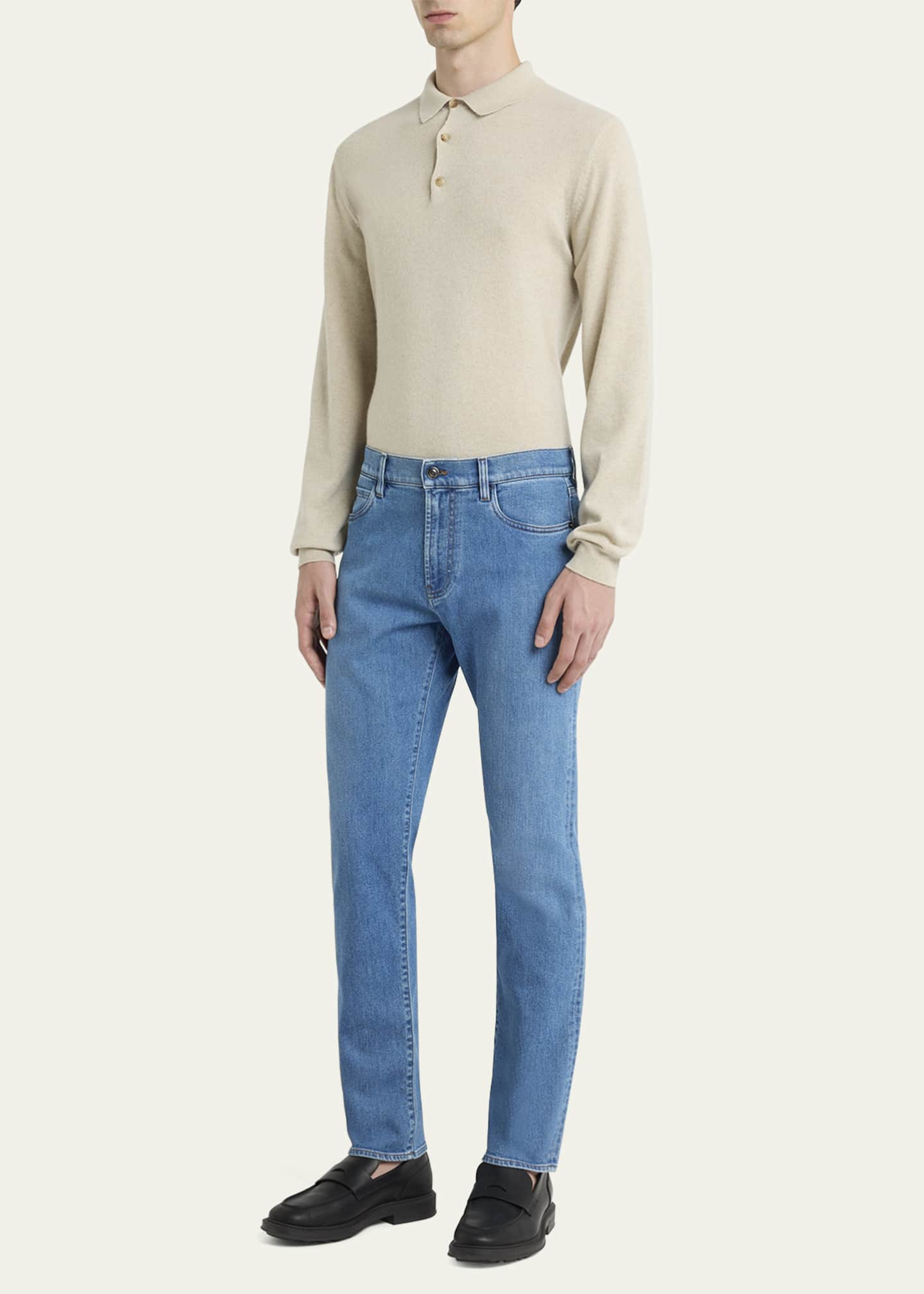 Loro Piana Men's Quarona Kurashiki Slim Denim Trousers Image 2 of 5