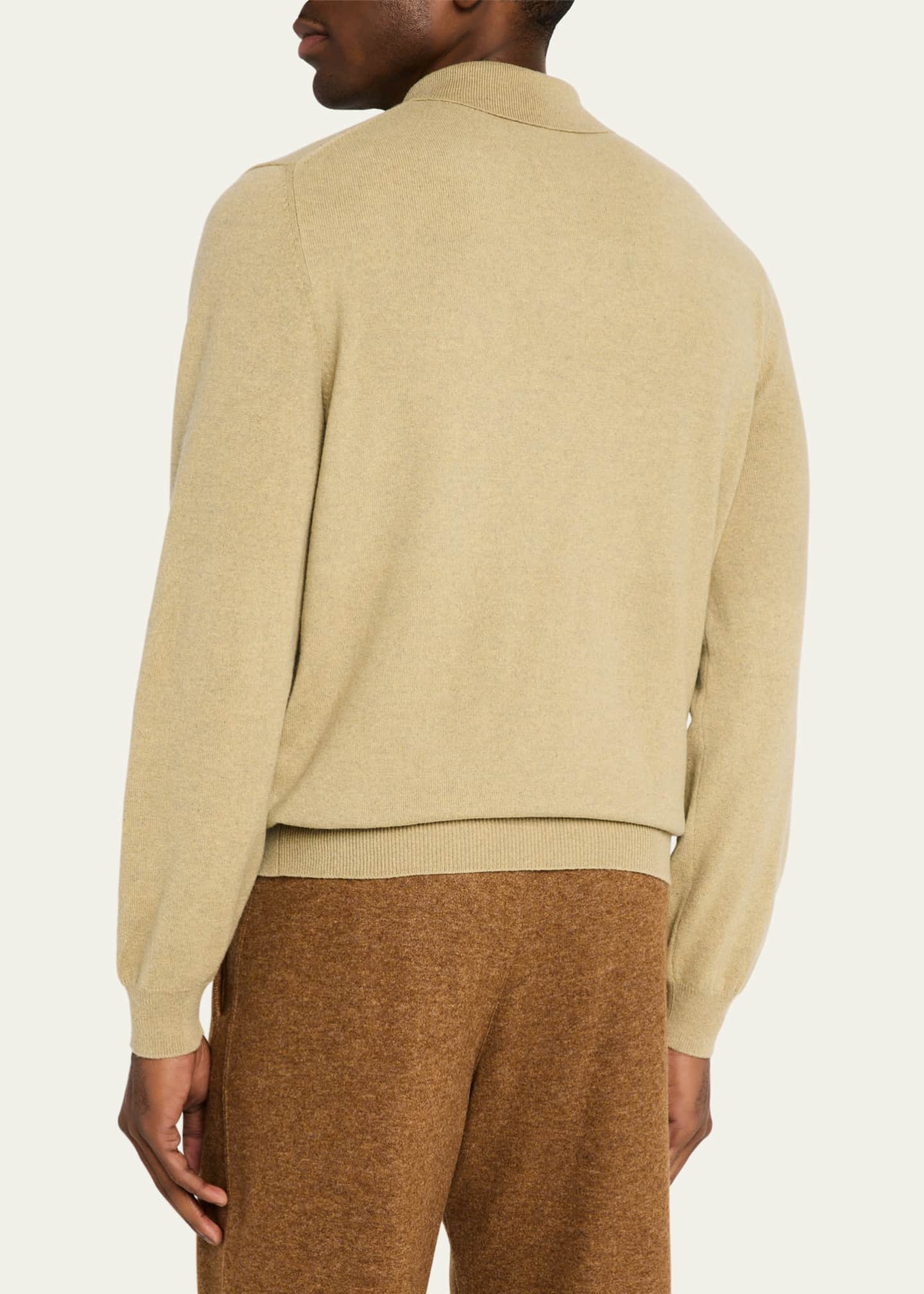 Loro Piana Men's Arona Baby Cashmere Polo Sweater Image 3 of 5