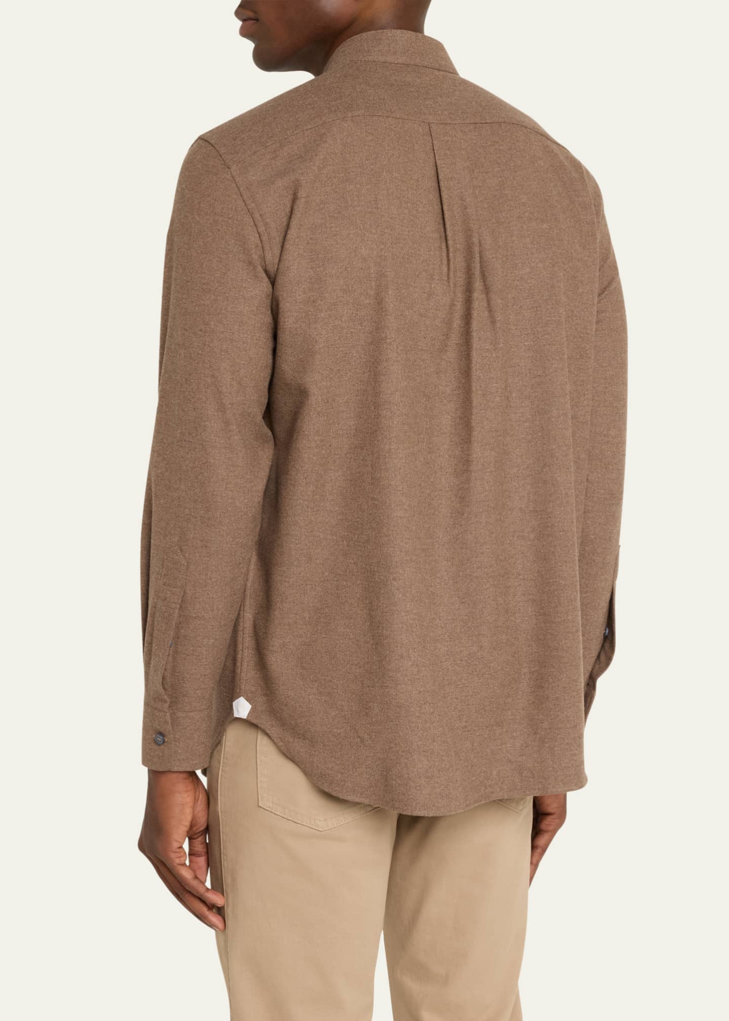 Loro Piana Men's Elia Wool and Cashmere Band-Collar Polo Shirt Image 3 of 5