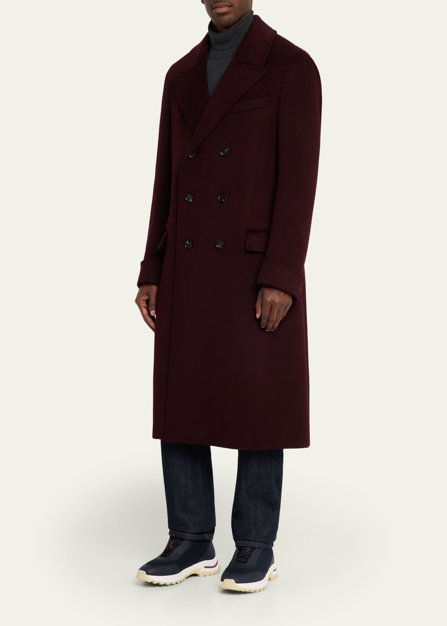 Loro Piana Men's Double-Breasted Cashmere Coat - Bergdorf
