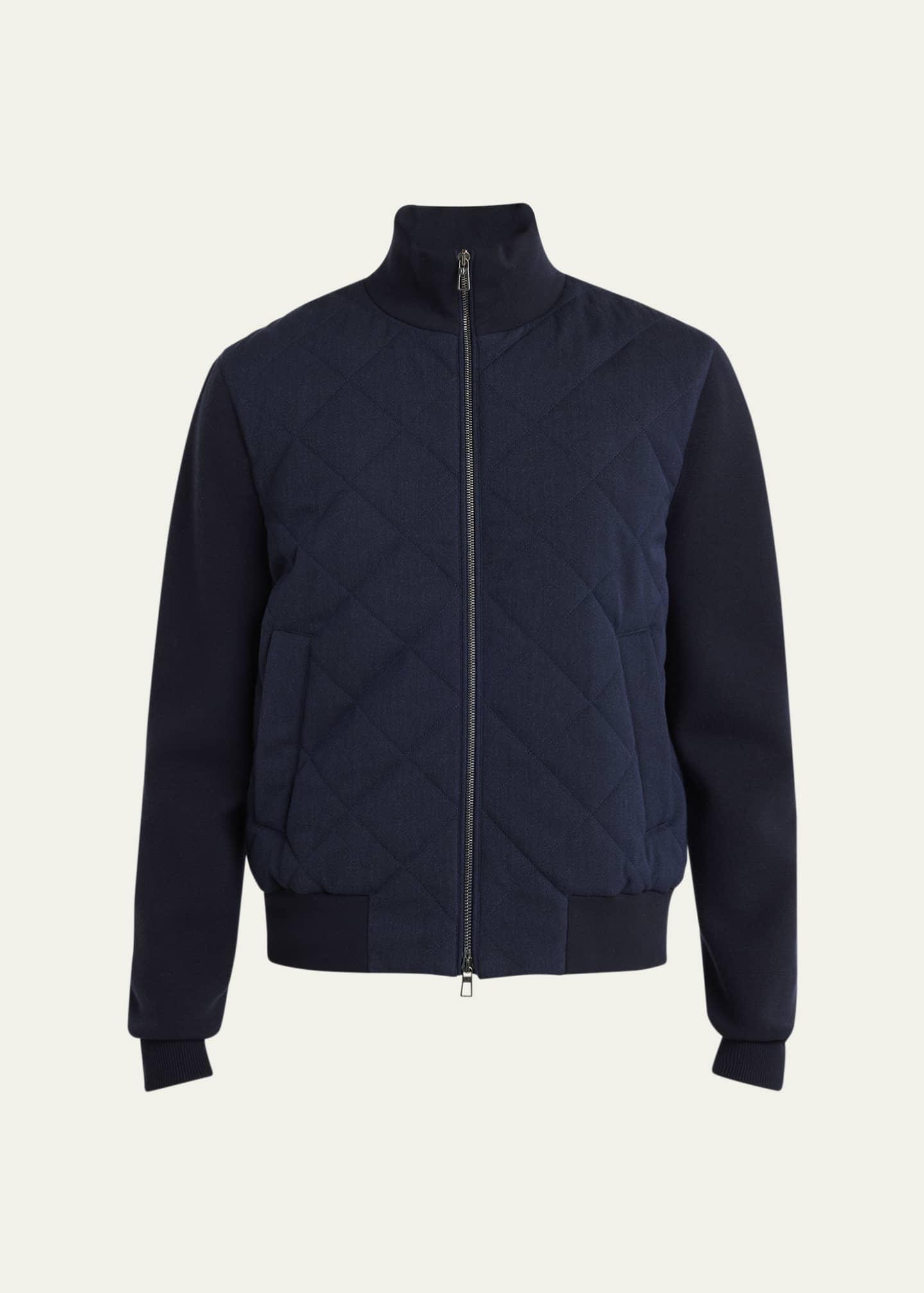 Loro Piana Men s Meleto Quilted Wool Bomber Jacket Blue Men s M Coats Jackets Outerwear Bomber Jackets