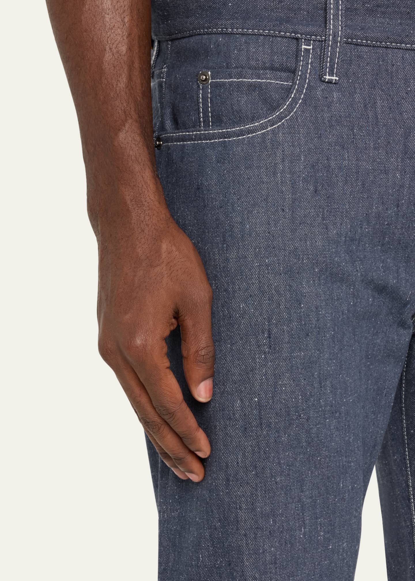 Loro Piana Men's Quarona Soft Denim Pants Image 5 of 5