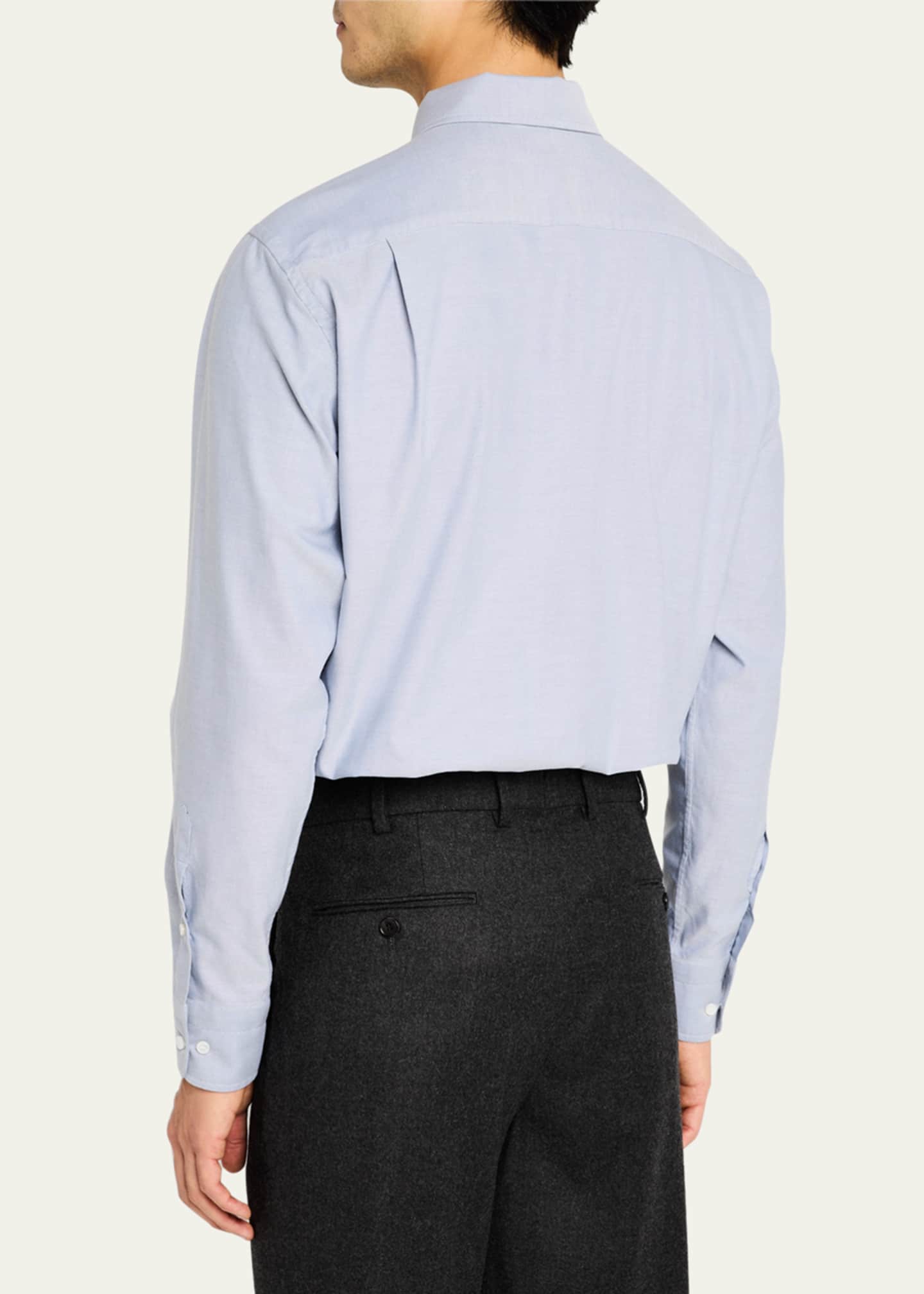 Loro Piana Men's Andre Oxford Cotton Sport Shirt Image 3 of 5