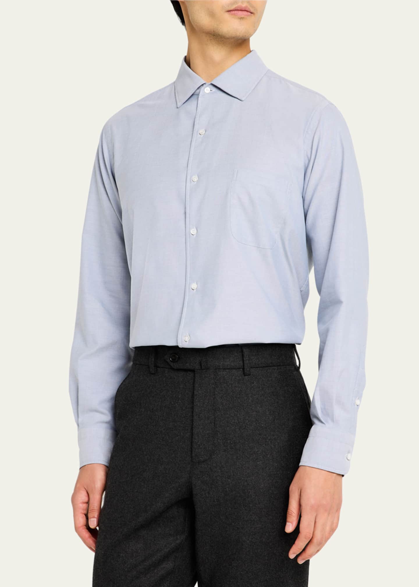 Loro Piana Men's Andre Oxford Cotton Sport Shirt Image 4 of 5