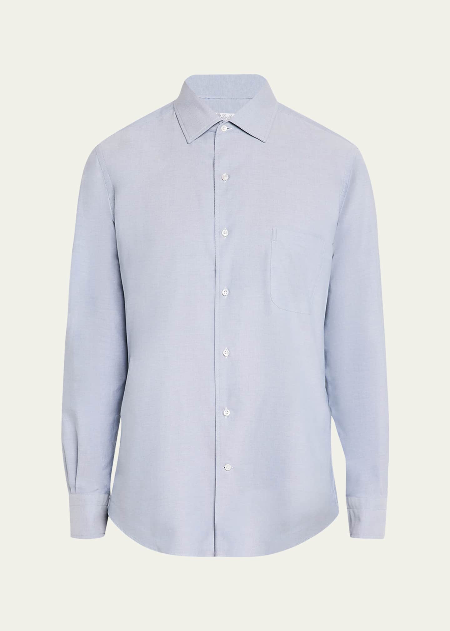 Loro Piana Men's Andre Oxford Cotton Sport Shirt Image 1 of 5