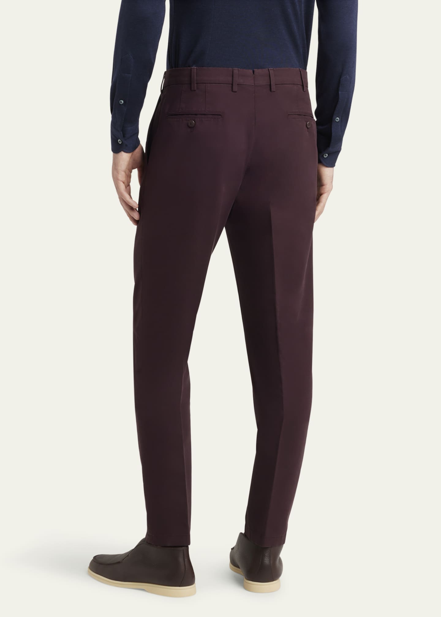 Loro Piana Men's Carlo Hyannis Straight Cotton Trousers Image 3 of 5