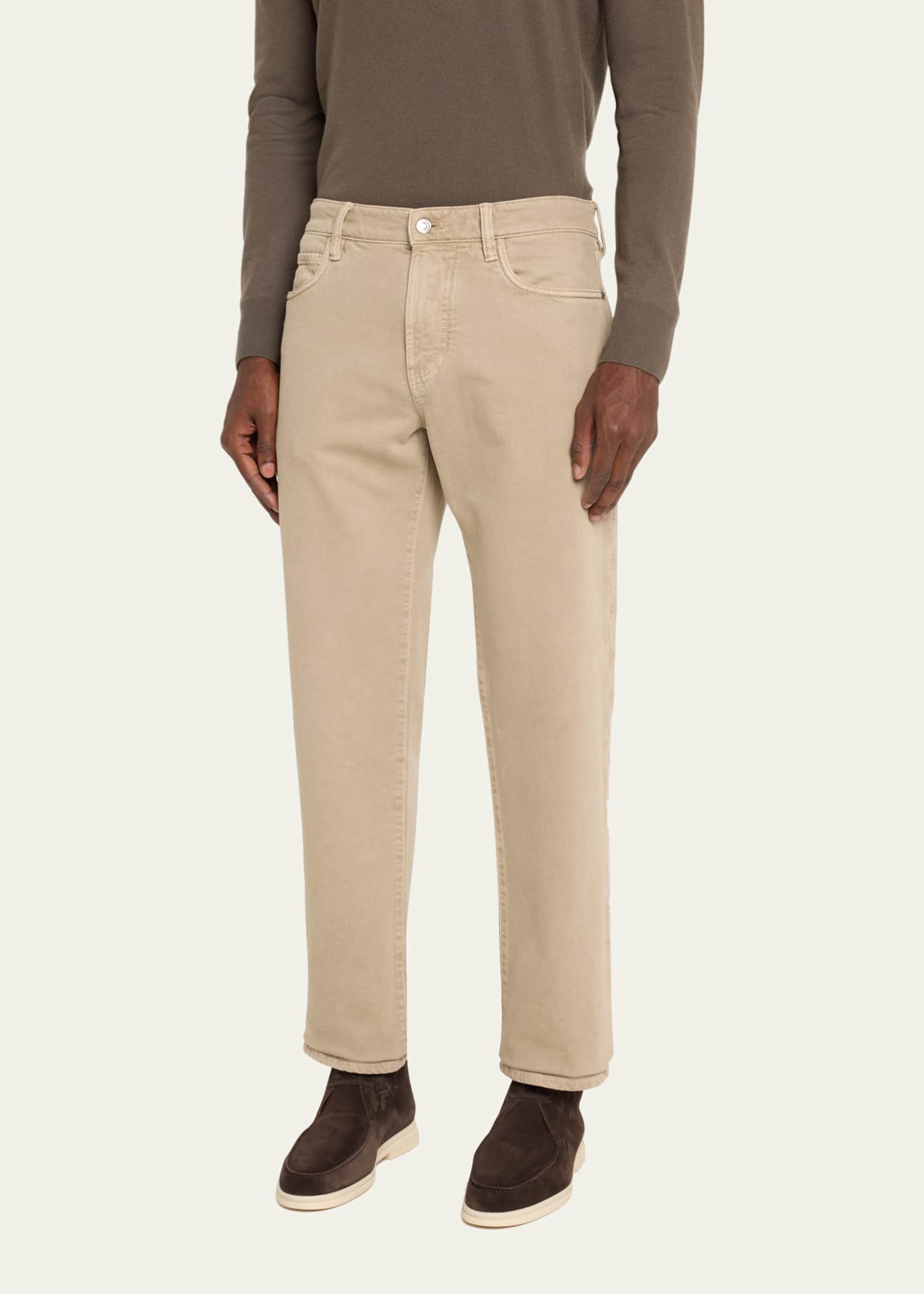 Loro Piana Men's Carlo Hyannis Straight Cotton Trousers Image 4 of 5