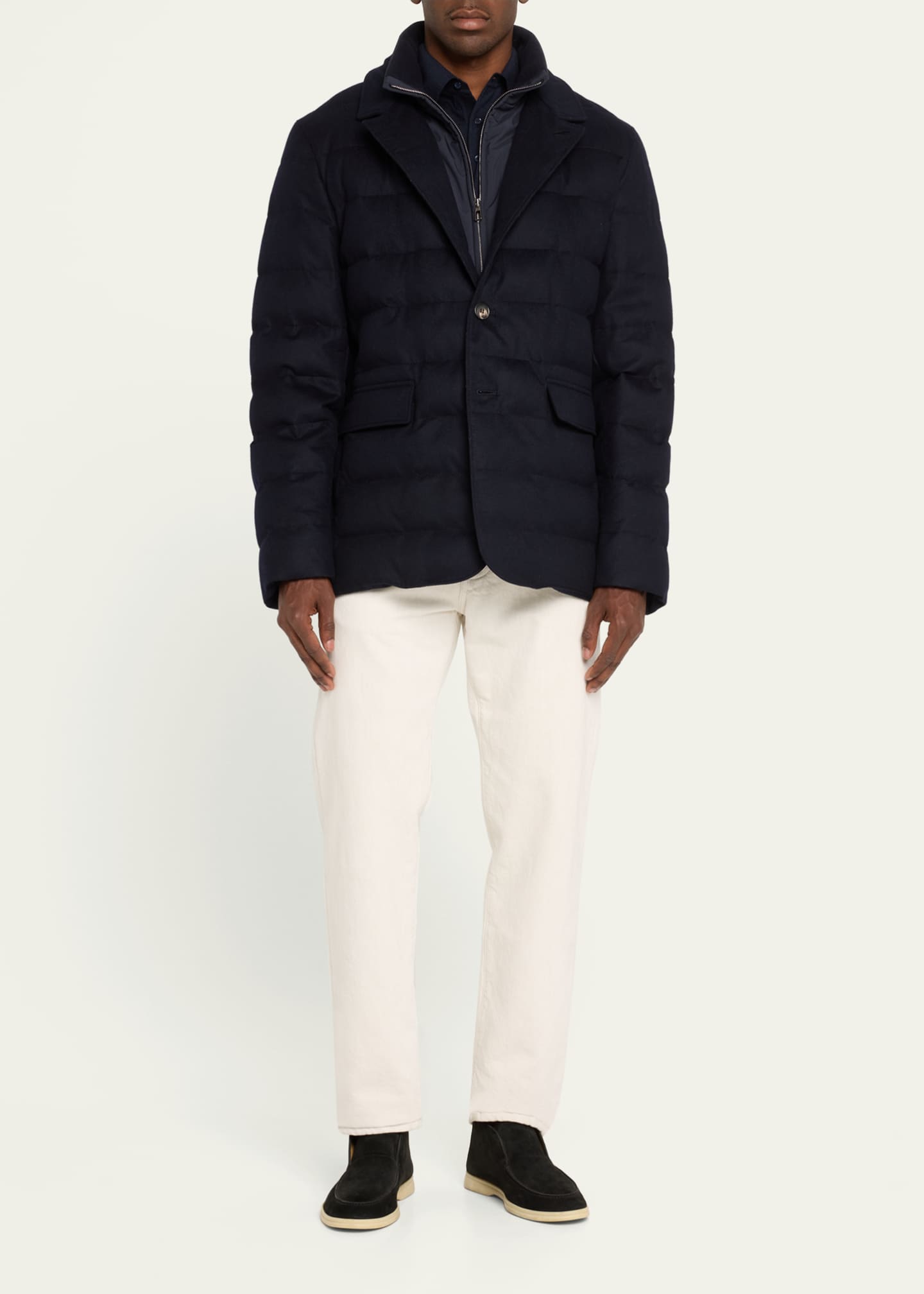 Loro Piana Men's Nama Cashmere Single-Breasted Storm Jacket Image 2 of 5
