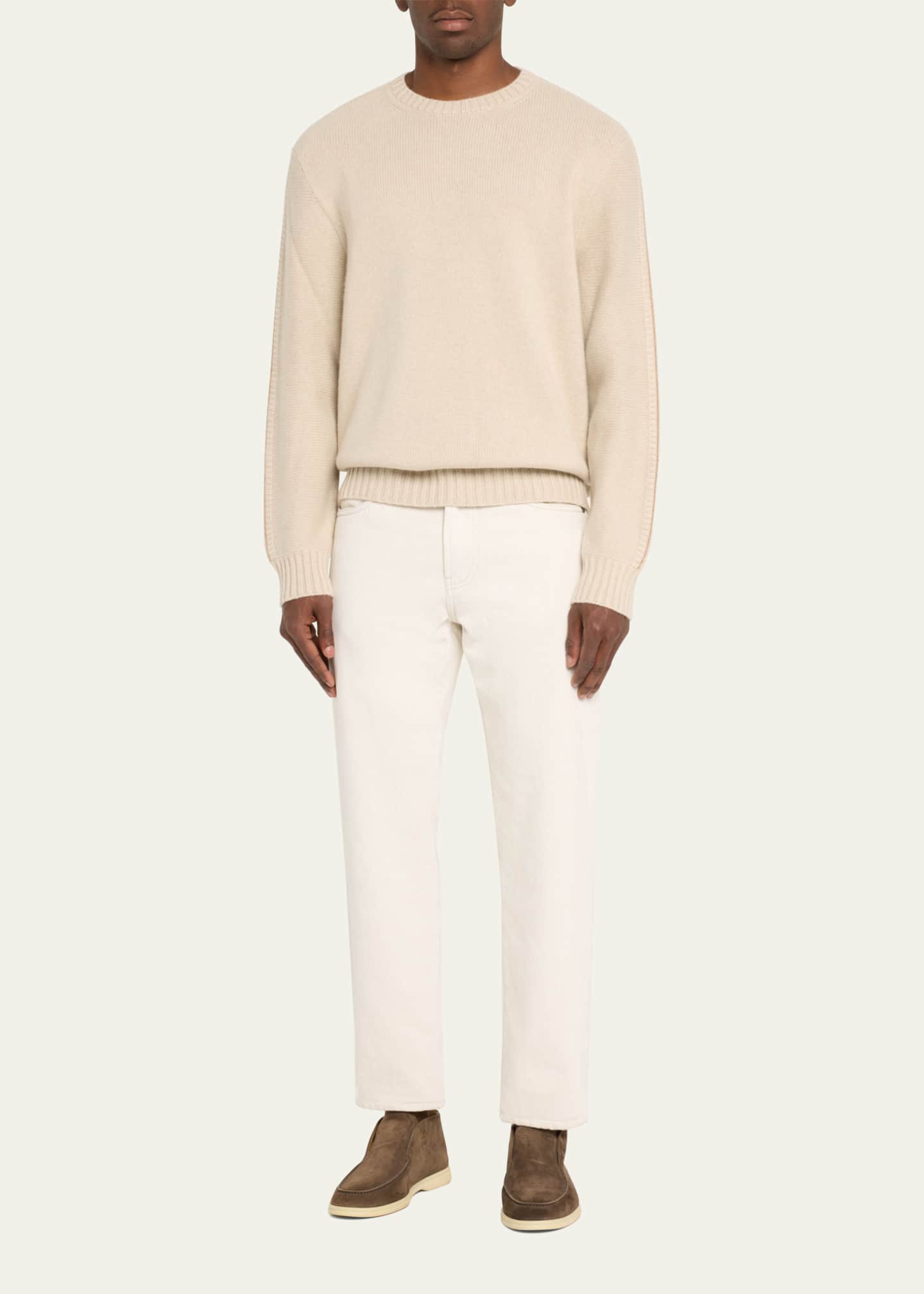 Loro Piana Men's Cervatto Baby Cashmere Crewneck Sweater Image 2 of 4