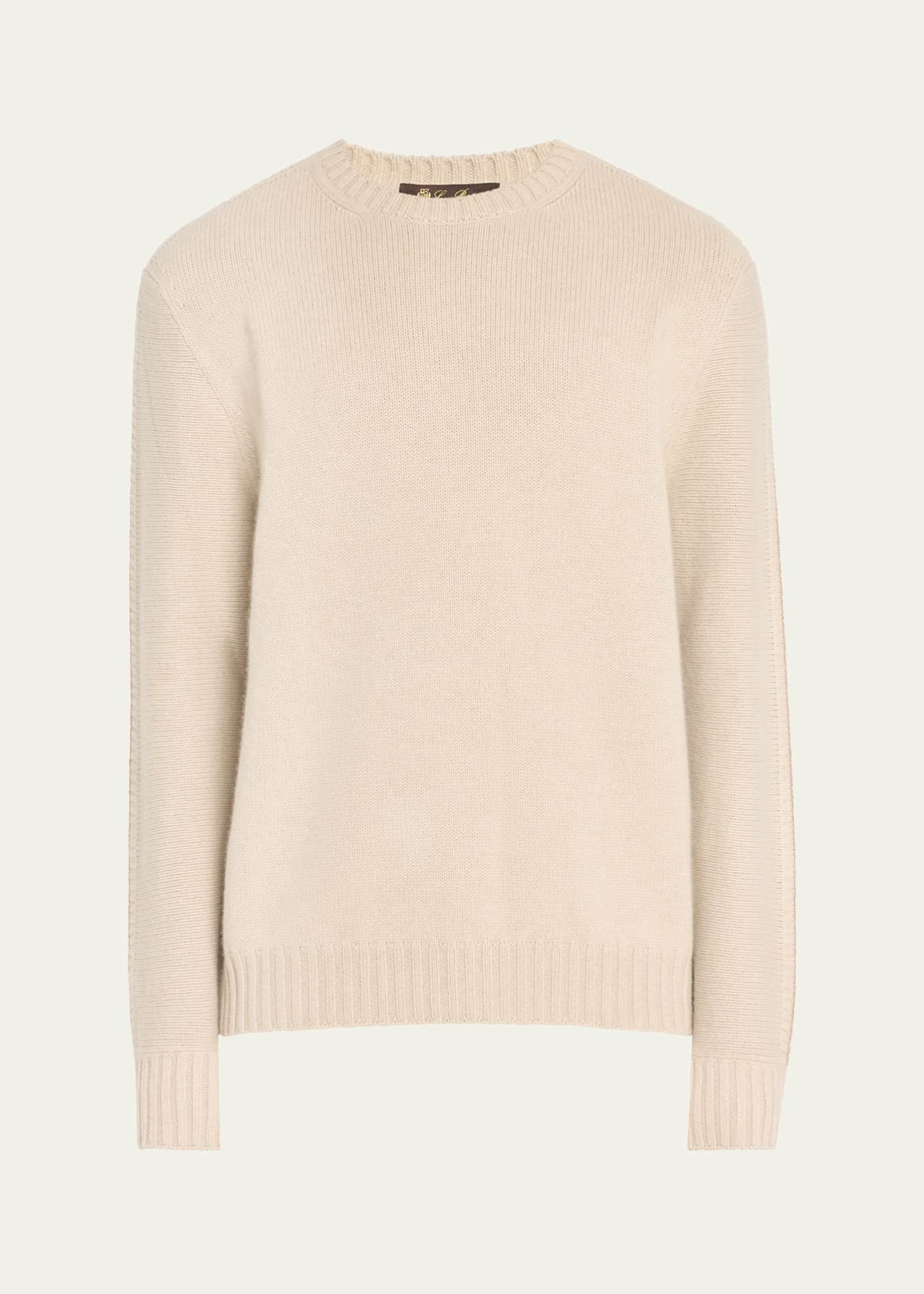 Loro Piana Men's Cervatto Baby Cashmere Crewneck Sweater Image 1 of 4
