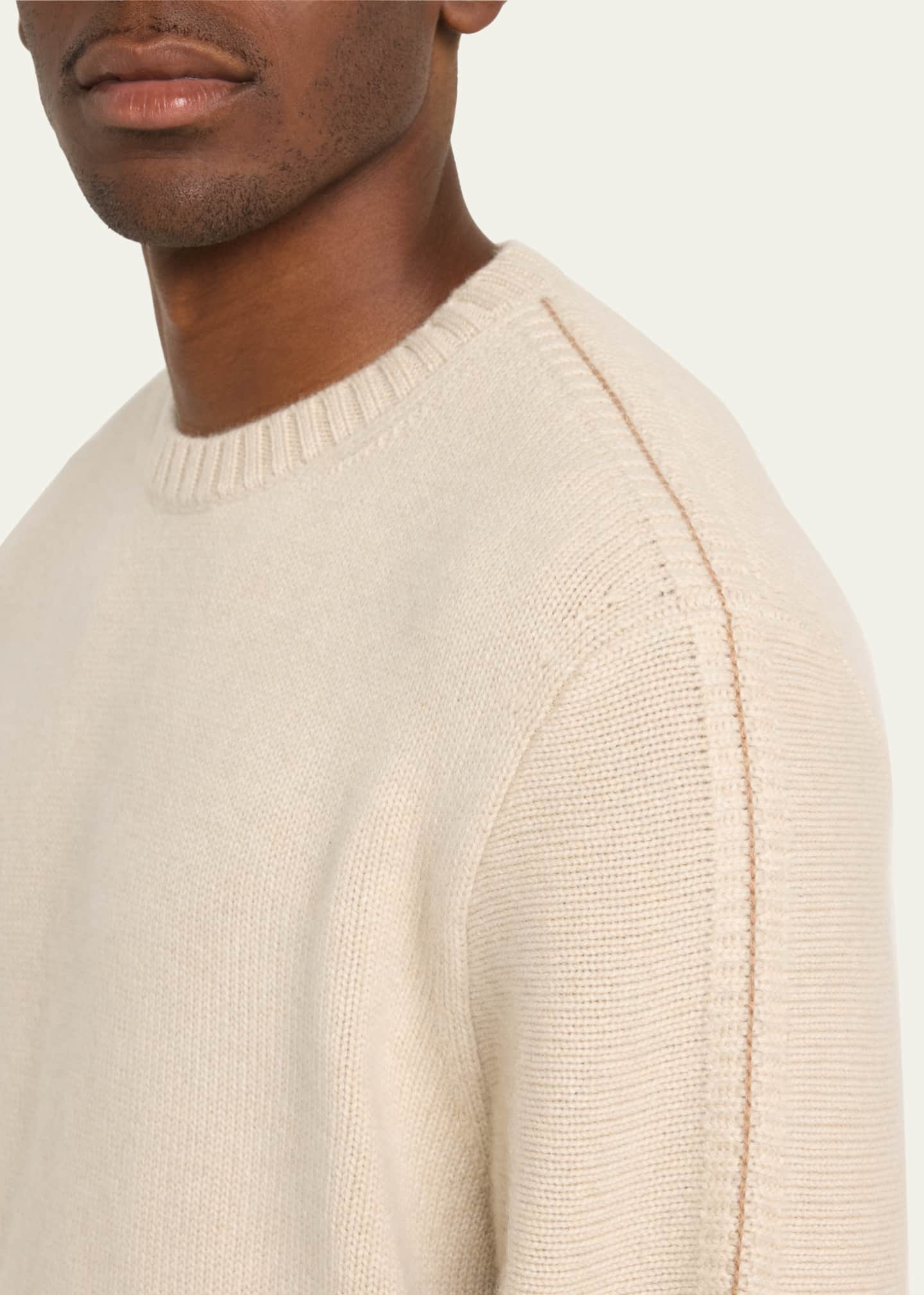 Loro Piana Men's Cervatto Baby Cashmere Crewneck Sweater Image 4 of 4