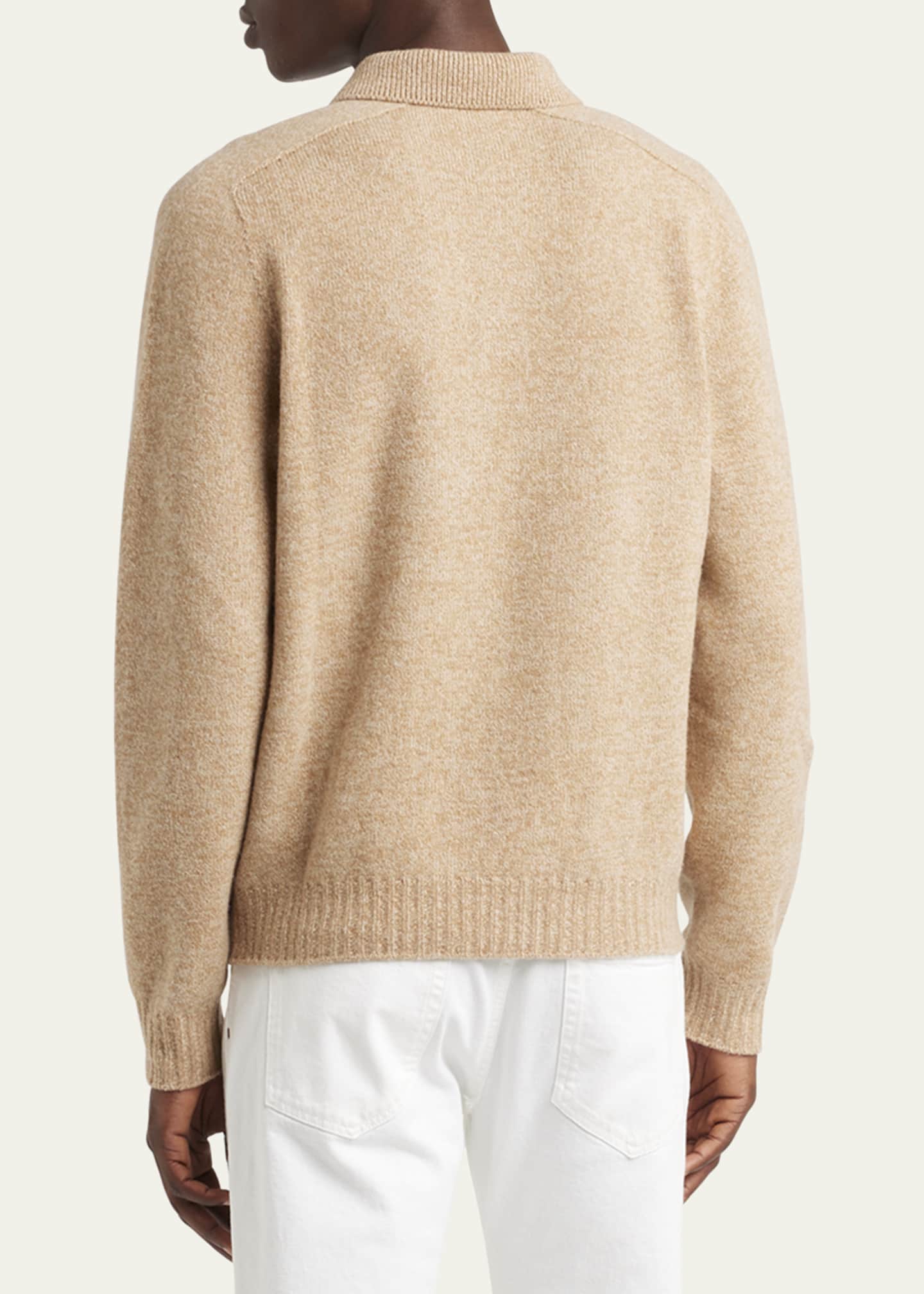 Loro Piana Men's Mastallone Wool Polo Sweater Image 3 of 5