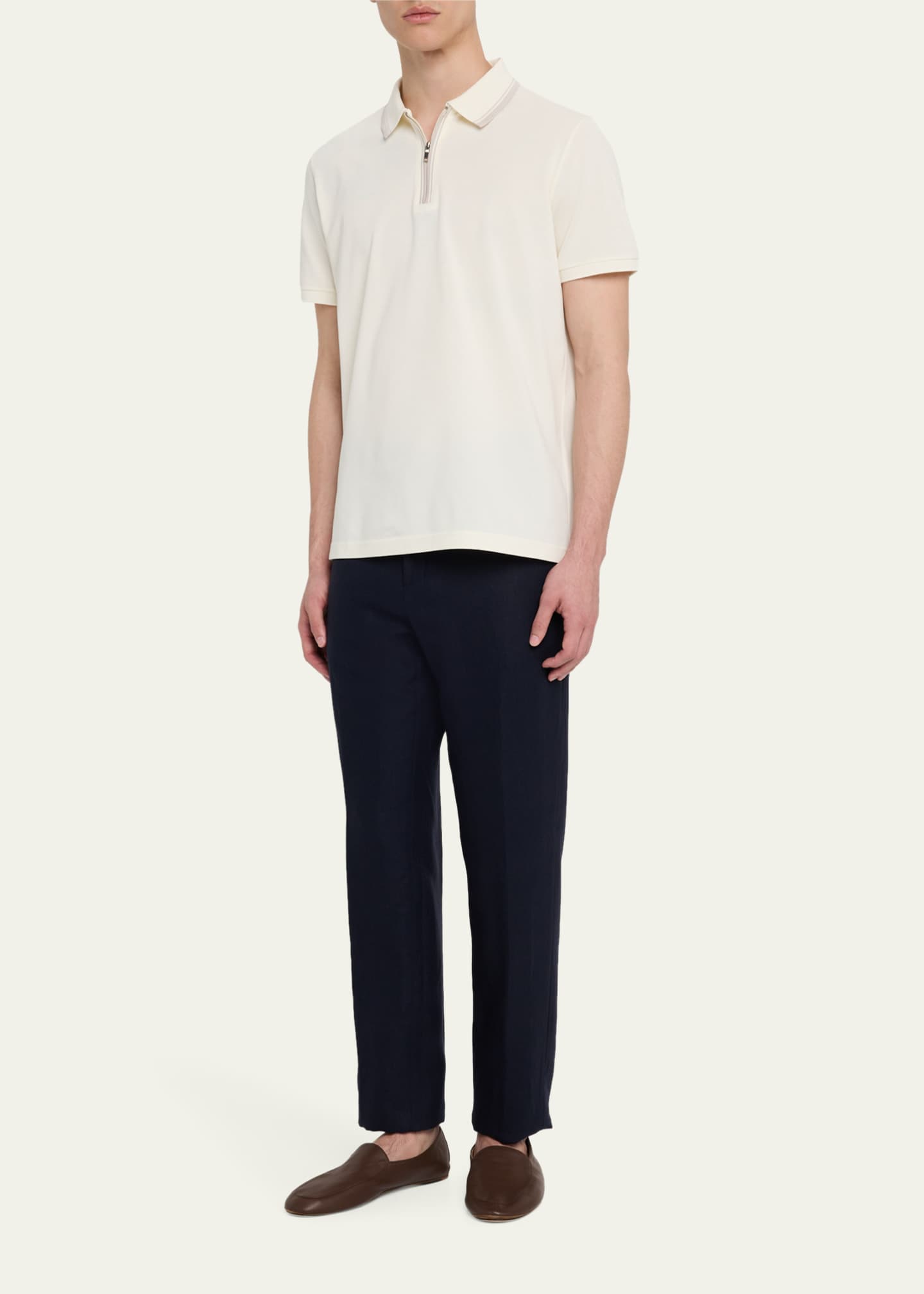 Loro Piana Men's Carlo Antigua Flax Trousers Image 2 of 5