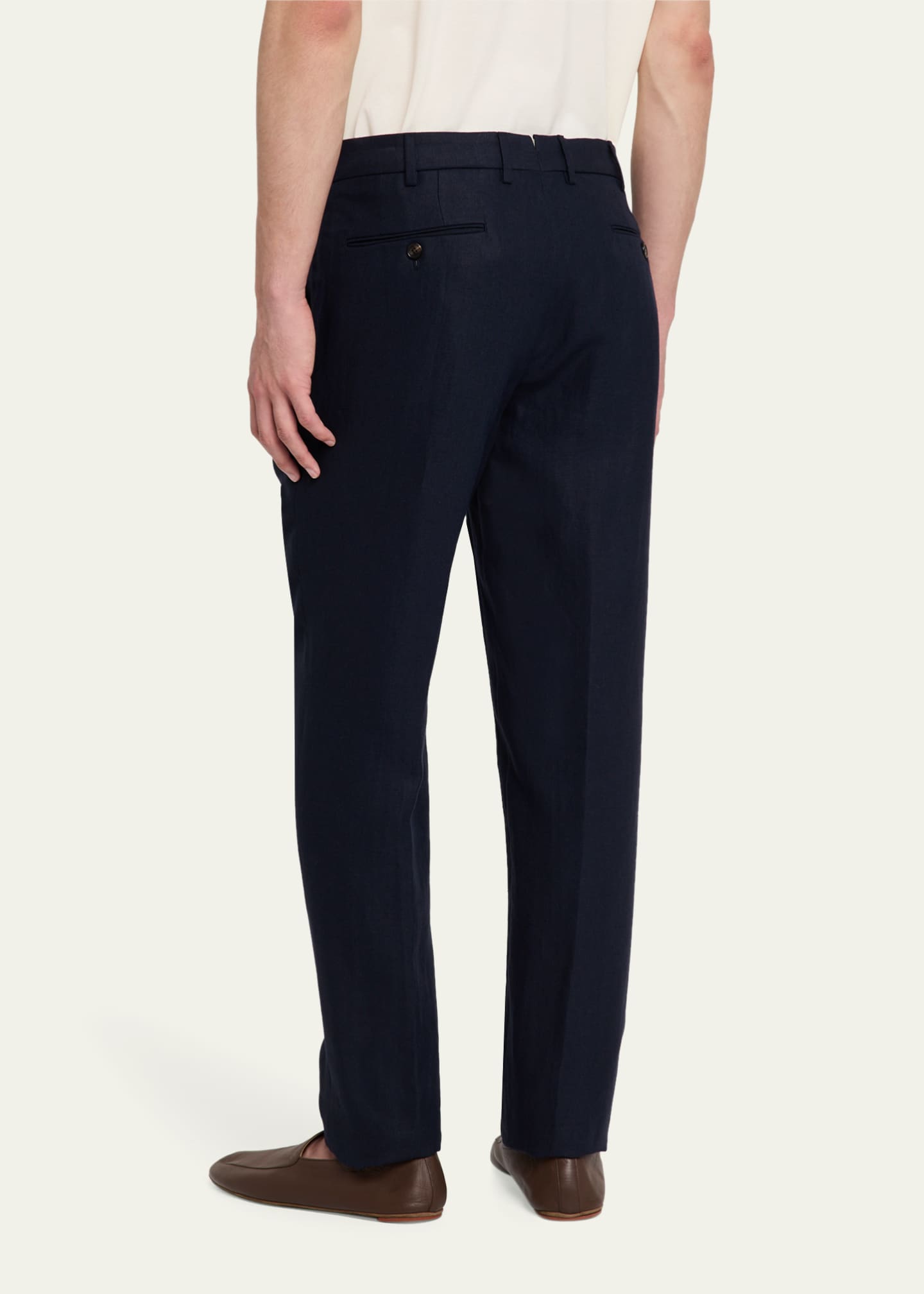Loro Piana Men's Carlo Antigua Flax Trousers Image 3 of 5