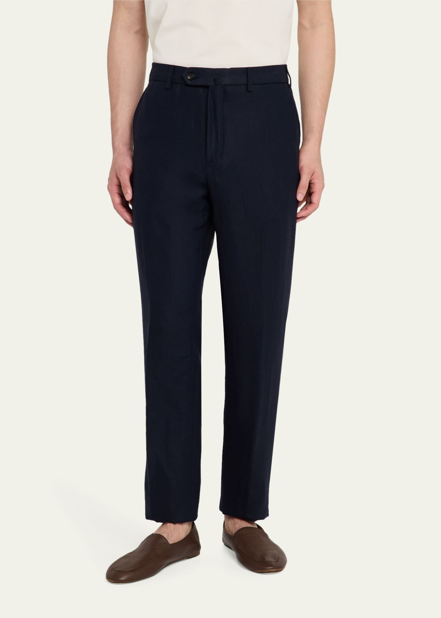 Loro Piana Men's Carlo Antigua Flax Trousers Image 4 of 5