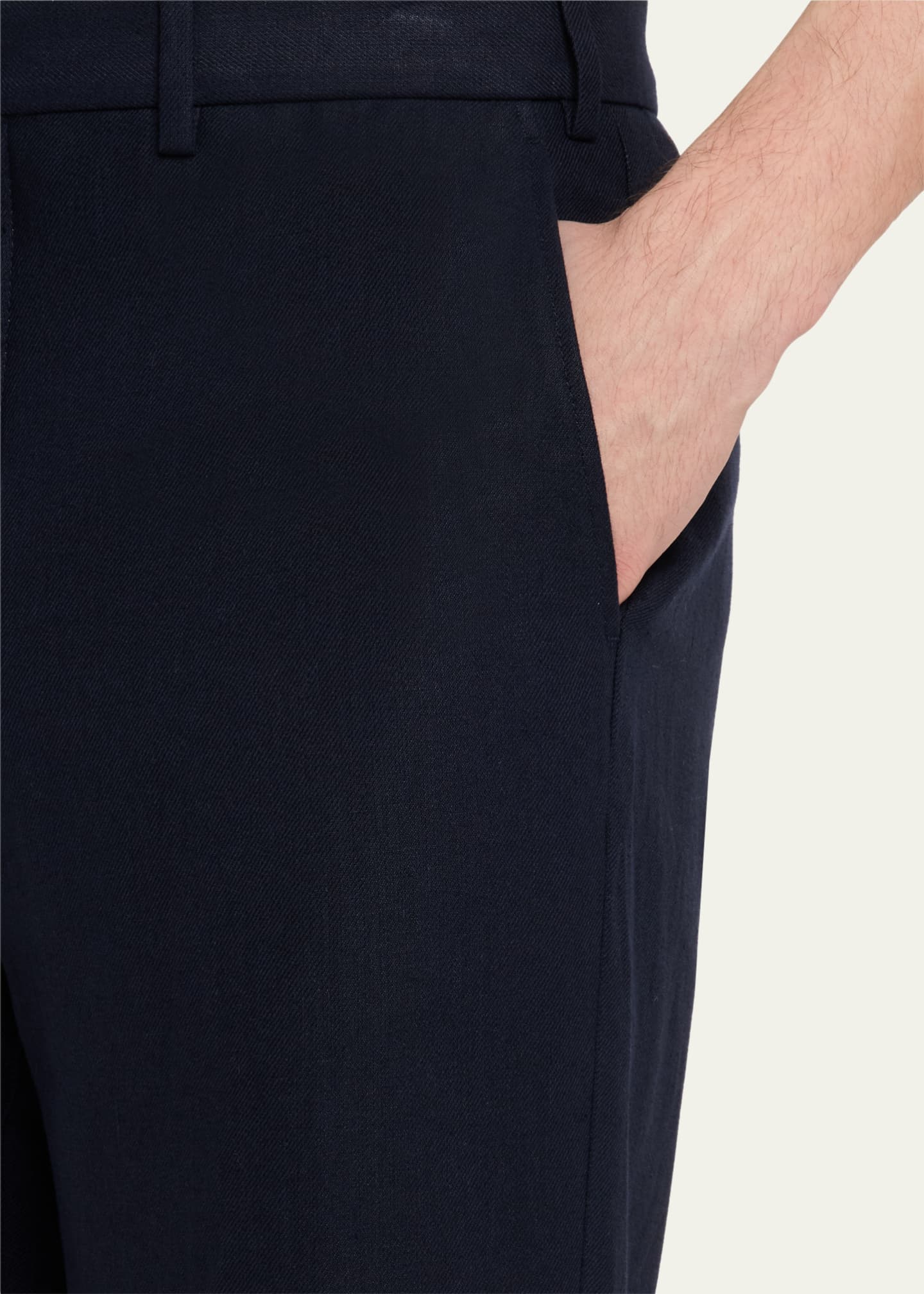Loro Piana Men's Carlo Antigua Flax Trousers Image 5 of 5