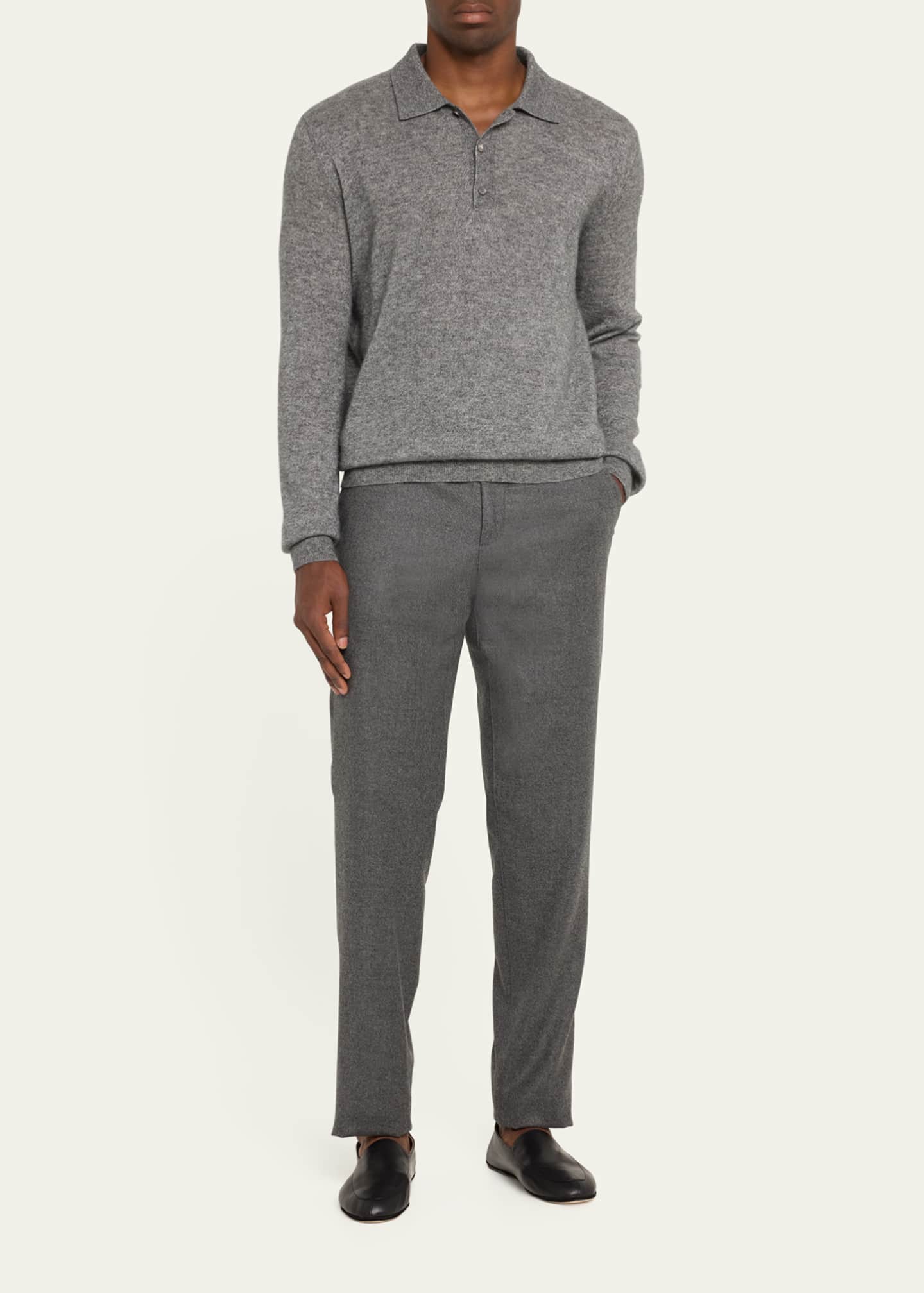 Loro Piana Men's Carlo Cashmere Flannel Trousers Image 2 of 5