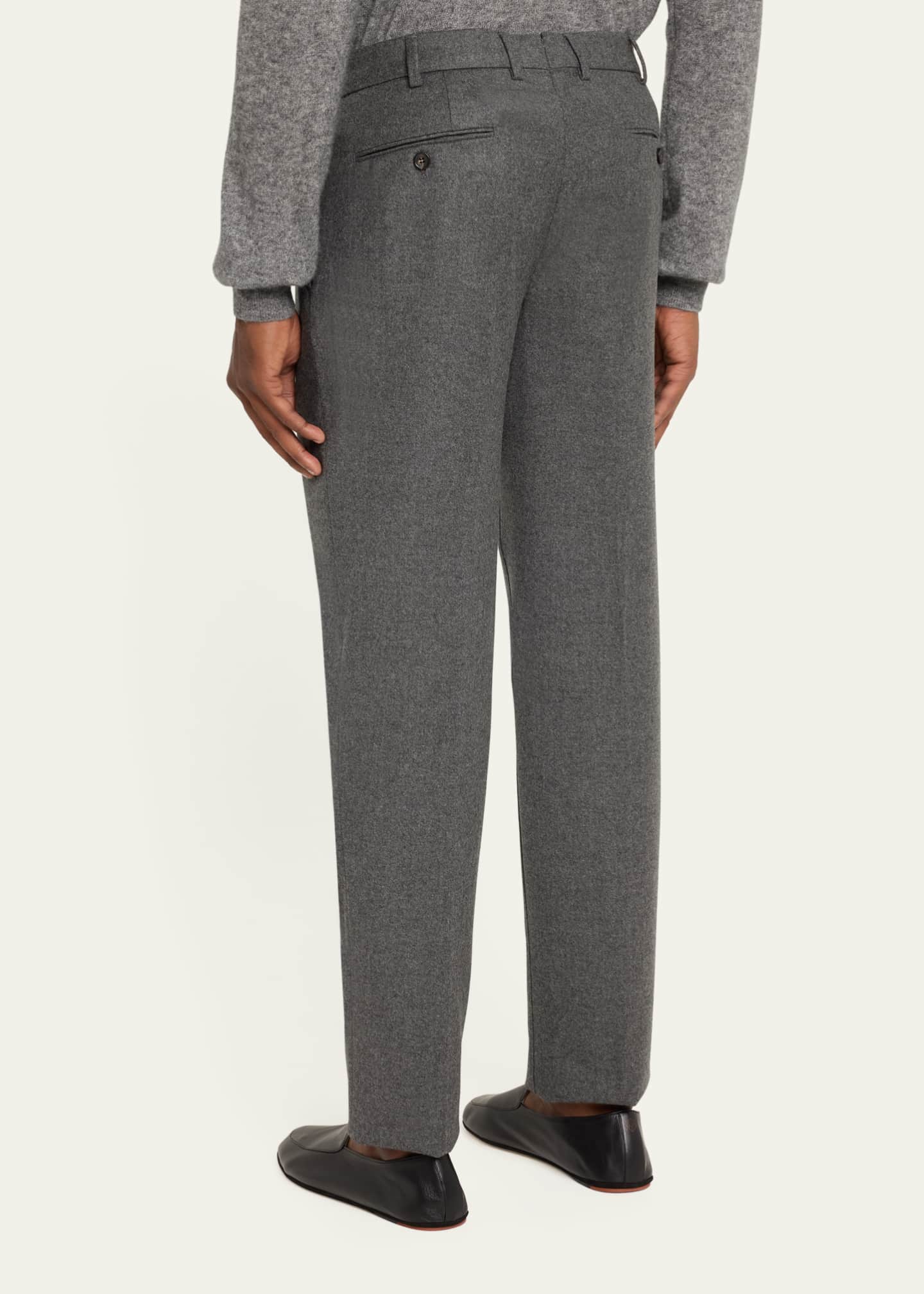 Loro Piana Men's Carlo Cashmere Flannel Trousers Image 3 of 5