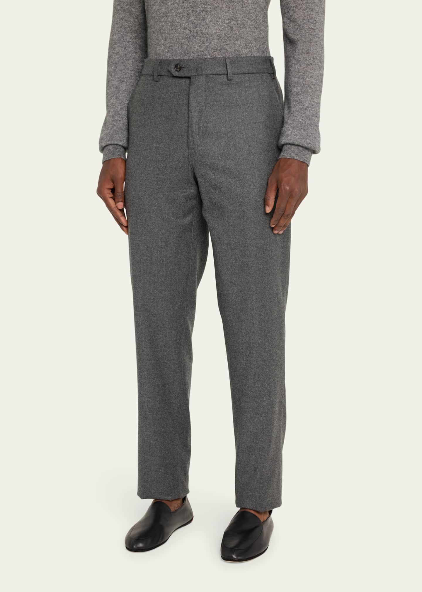 Loro Piana Men's Carlo Cashmere Flannel Trousers Image 4 of 5