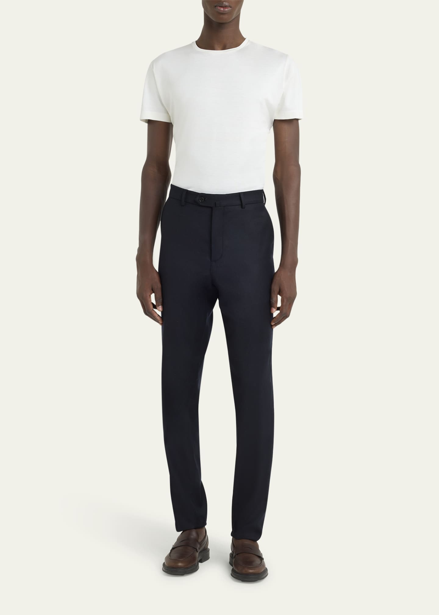 Loro Piana Men's Carlo Cashmere Flannel Trousers Image 2 of 5