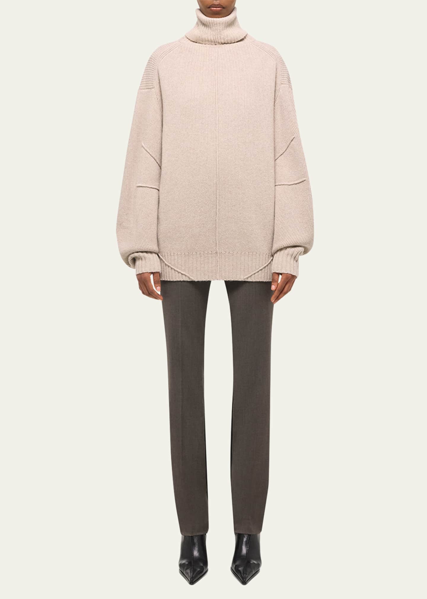 Helmut Lang Apex Chunky Wool-Cashmere Turtleneck Sweater Image 2 of 5