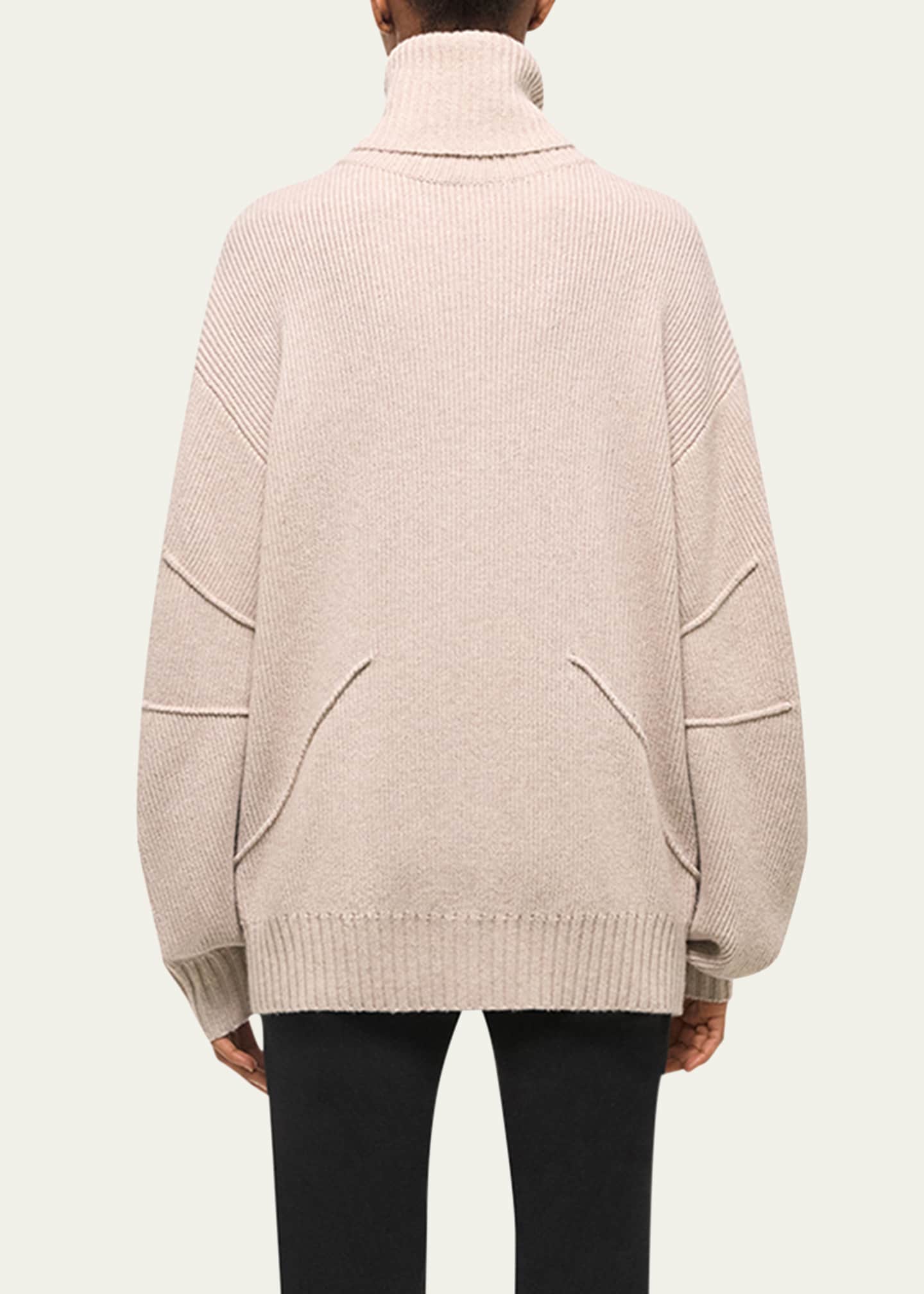 Helmut Lang Apex Chunky Wool-Cashmere Turtleneck Sweater Image 3 of 5