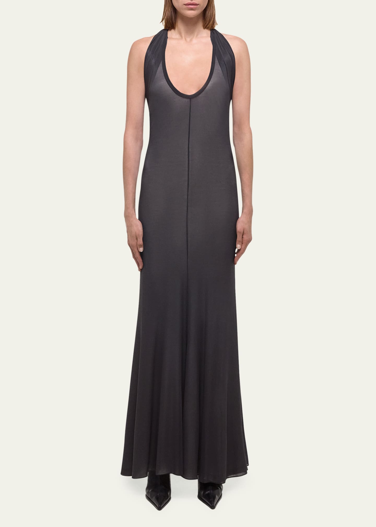 white long sleeve backless dress Open back long sleeve gown