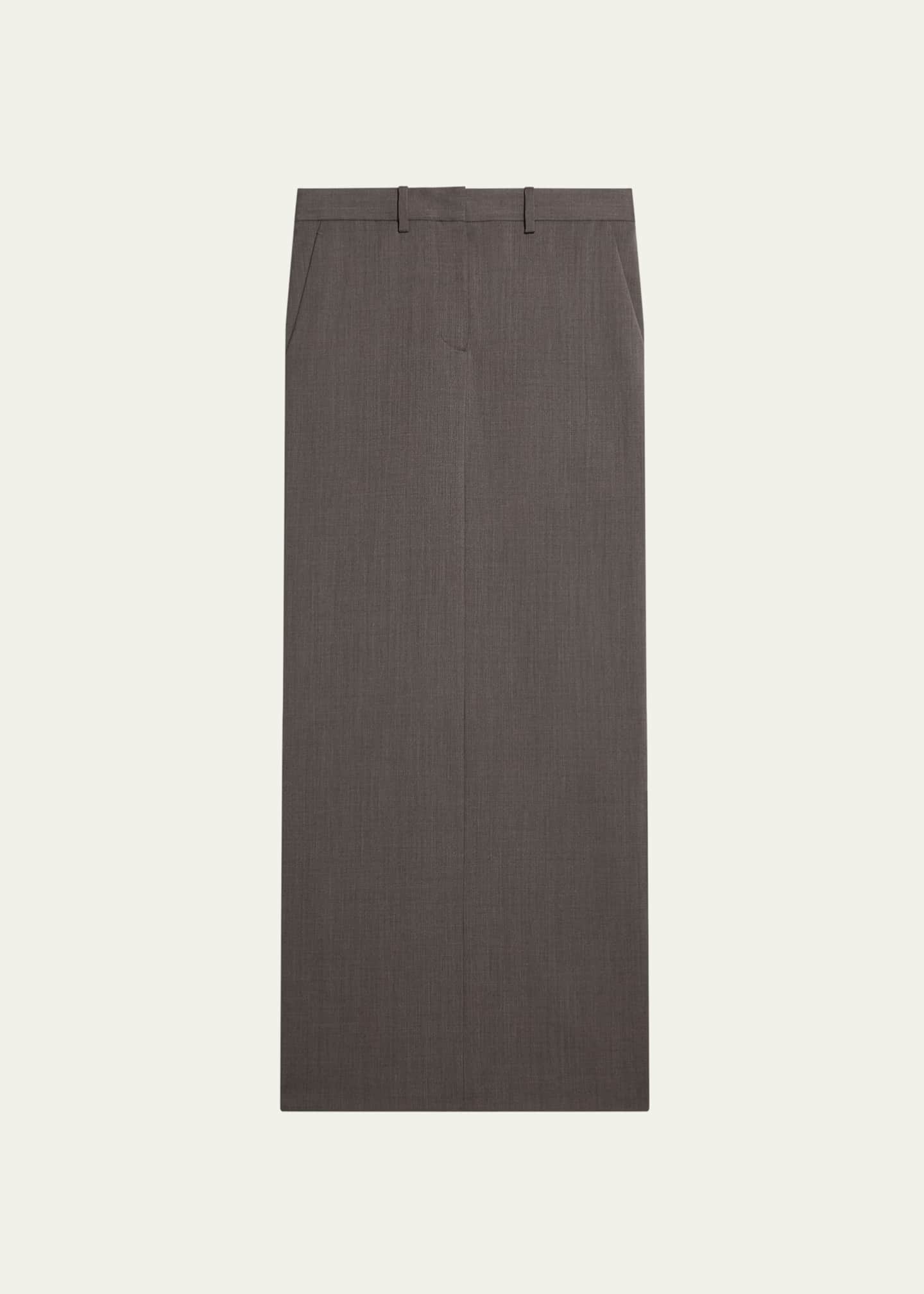 Helmut Lang Zipped Wool Maxi Skirt Image 1 of 5