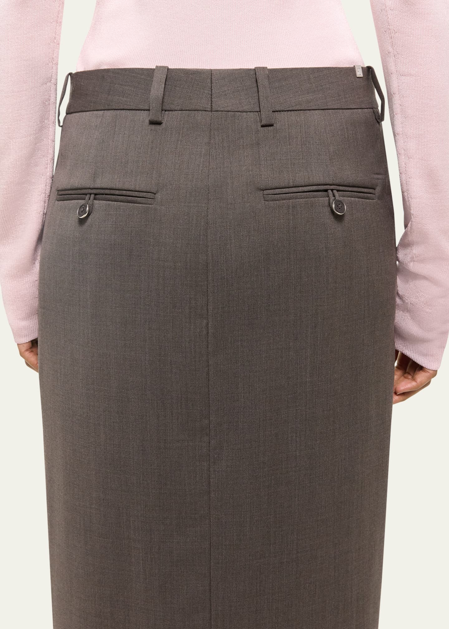Helmut Lang Zipped Wool Maxi Skirt Image 5 of 5