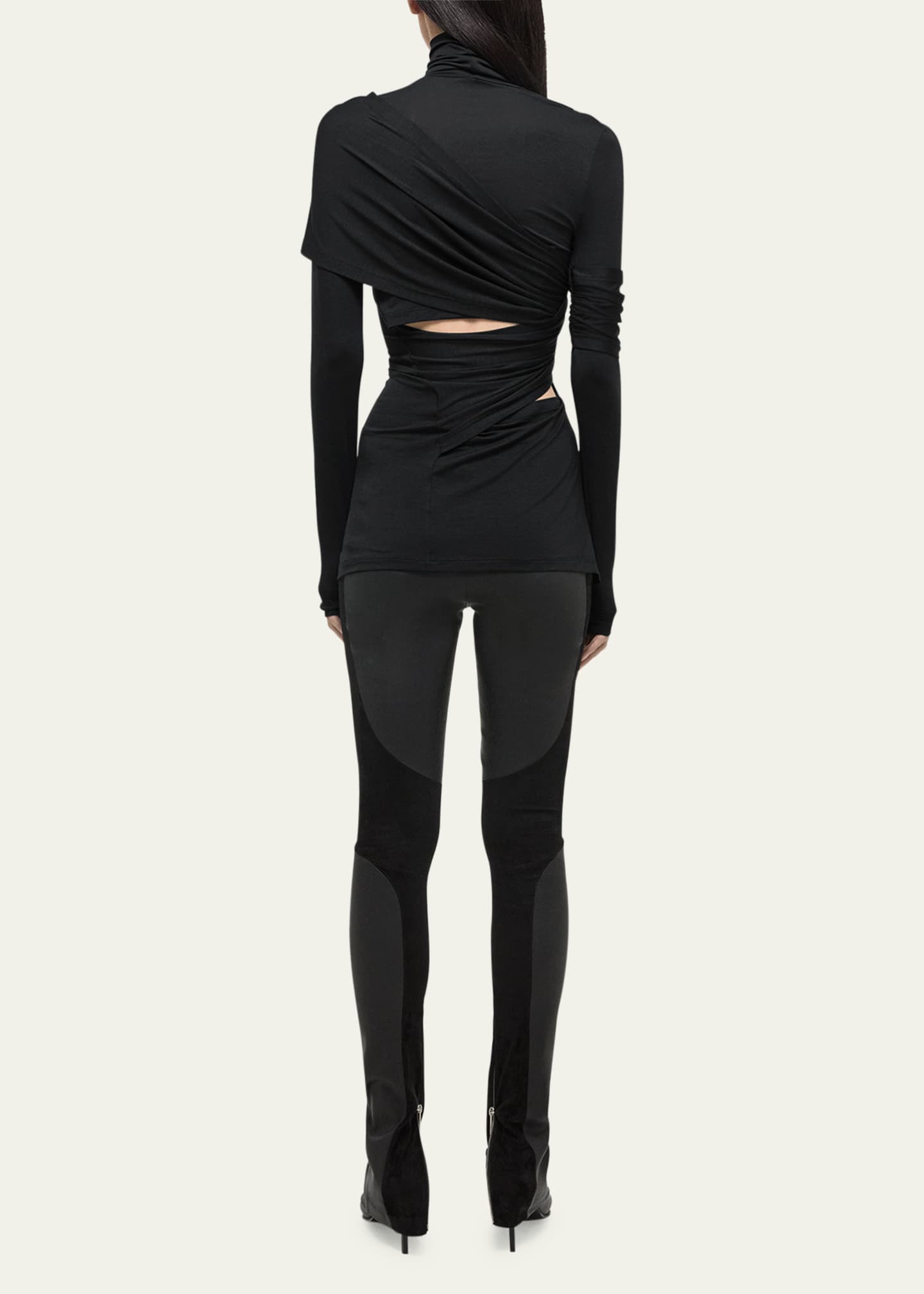 Helmut Lang Draped Knit Turtleneck Top Image 3 of 5
