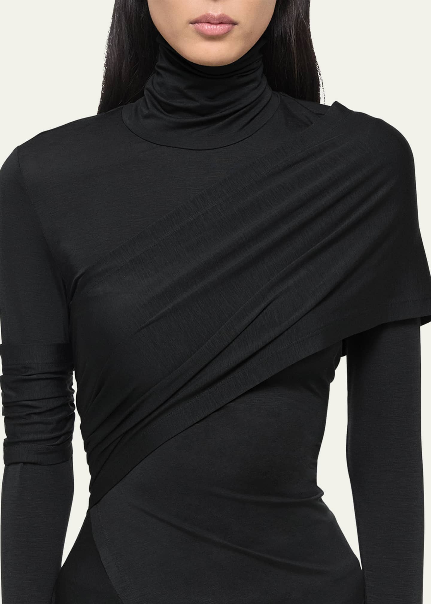 Helmut Lang Draped Knit Turtleneck Top Image 5 of 5