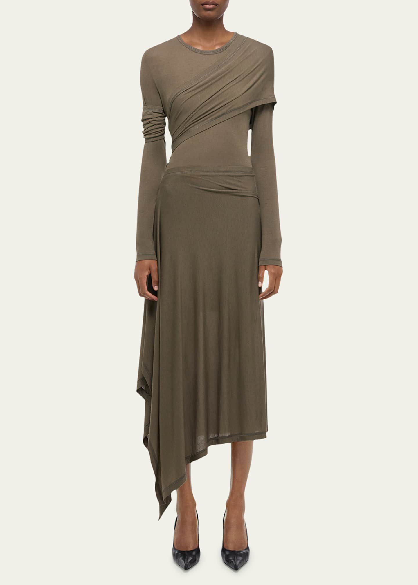 Helmut Lang Draped Knit Protection Dress Image 2 of 5
