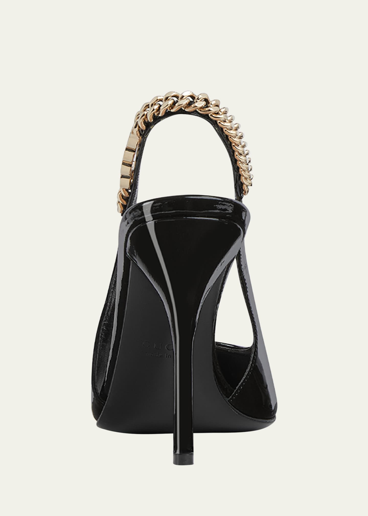 Gucci Signoria Patent Chain Slingback Pumps Image 4 of 6