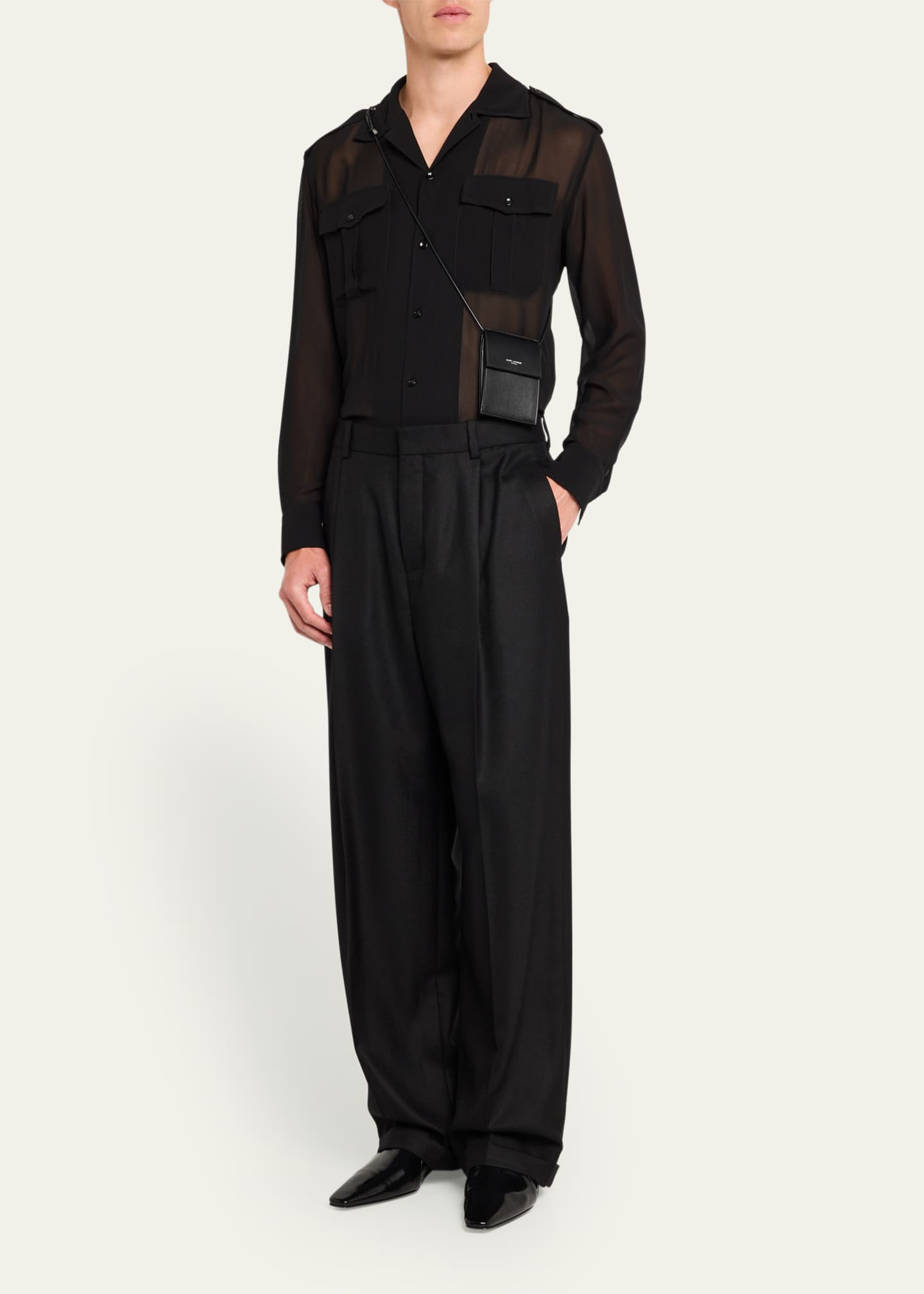 Saint Laurent Men's Mini Crossbody Bag in Leather Image 5 of 6