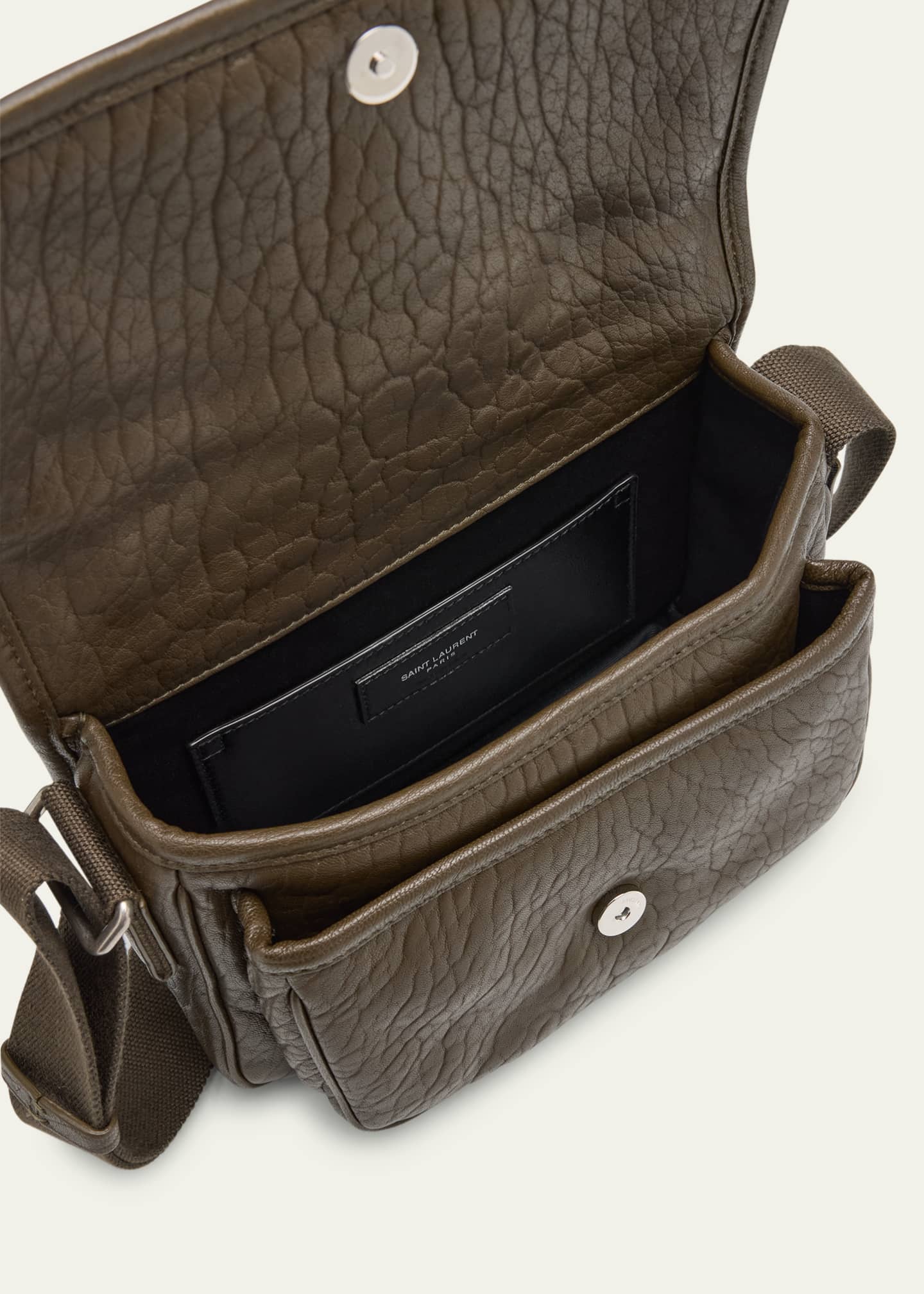 Saint Laurent Men's Niki Small Messenger Bag in Grained Lambskin Image 4 of 6