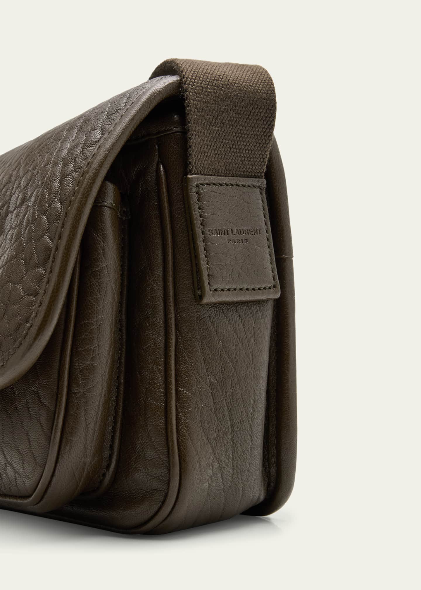 Saint Laurent Men's Niki Small Messenger Bag in Grained Lambskin Image 6 of 6