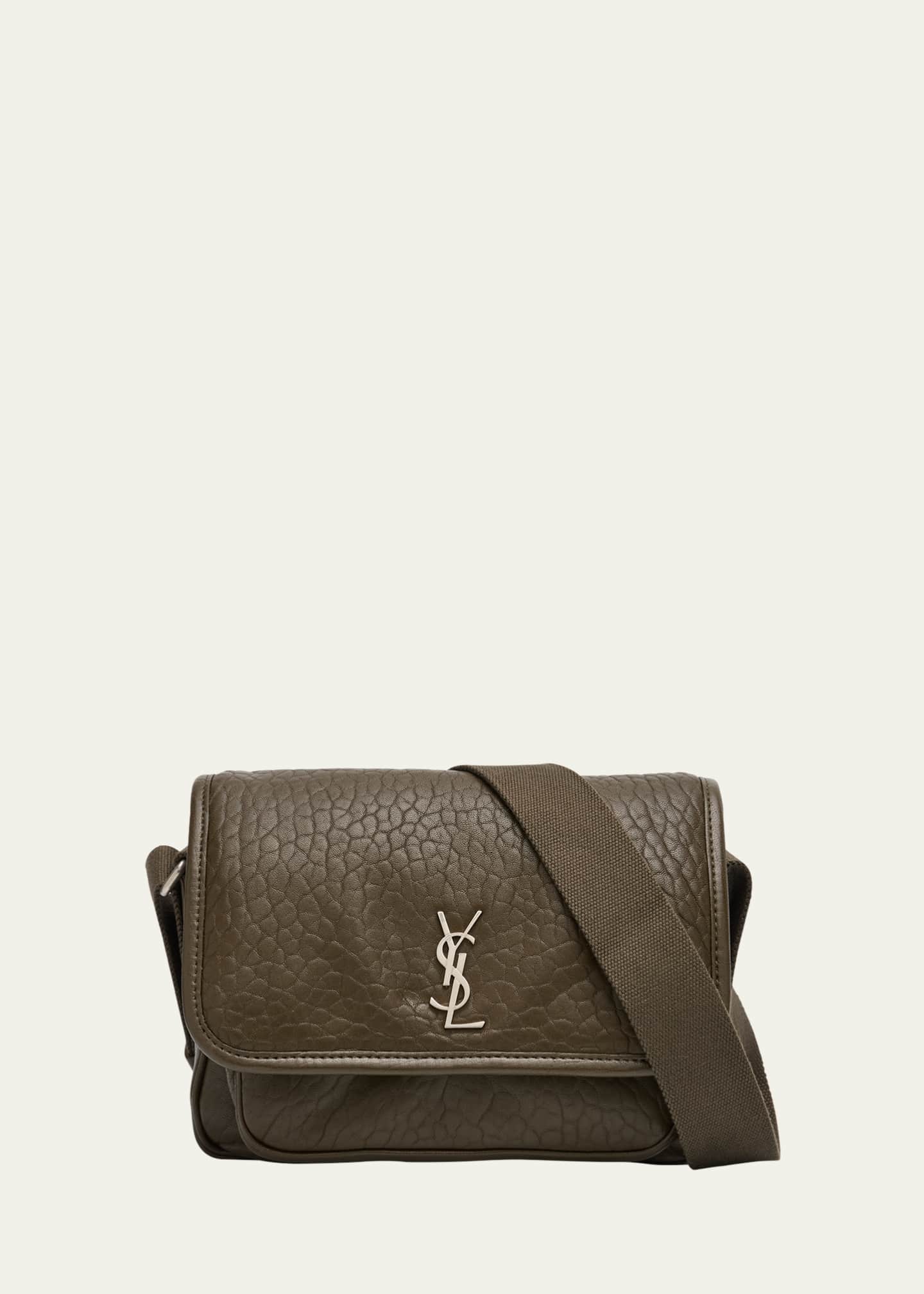 Saint Laurent Men's Niki Small Messenger Bag in Grained Lambskin Image 1 of 6
