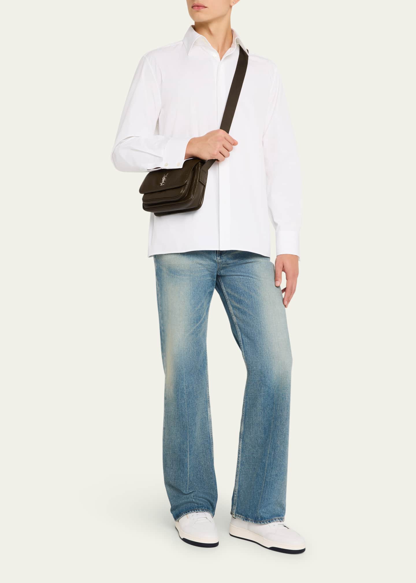 Saint Laurent Men's Niki Small Messenger Bag in Grained Lambskin Image 5 of 6