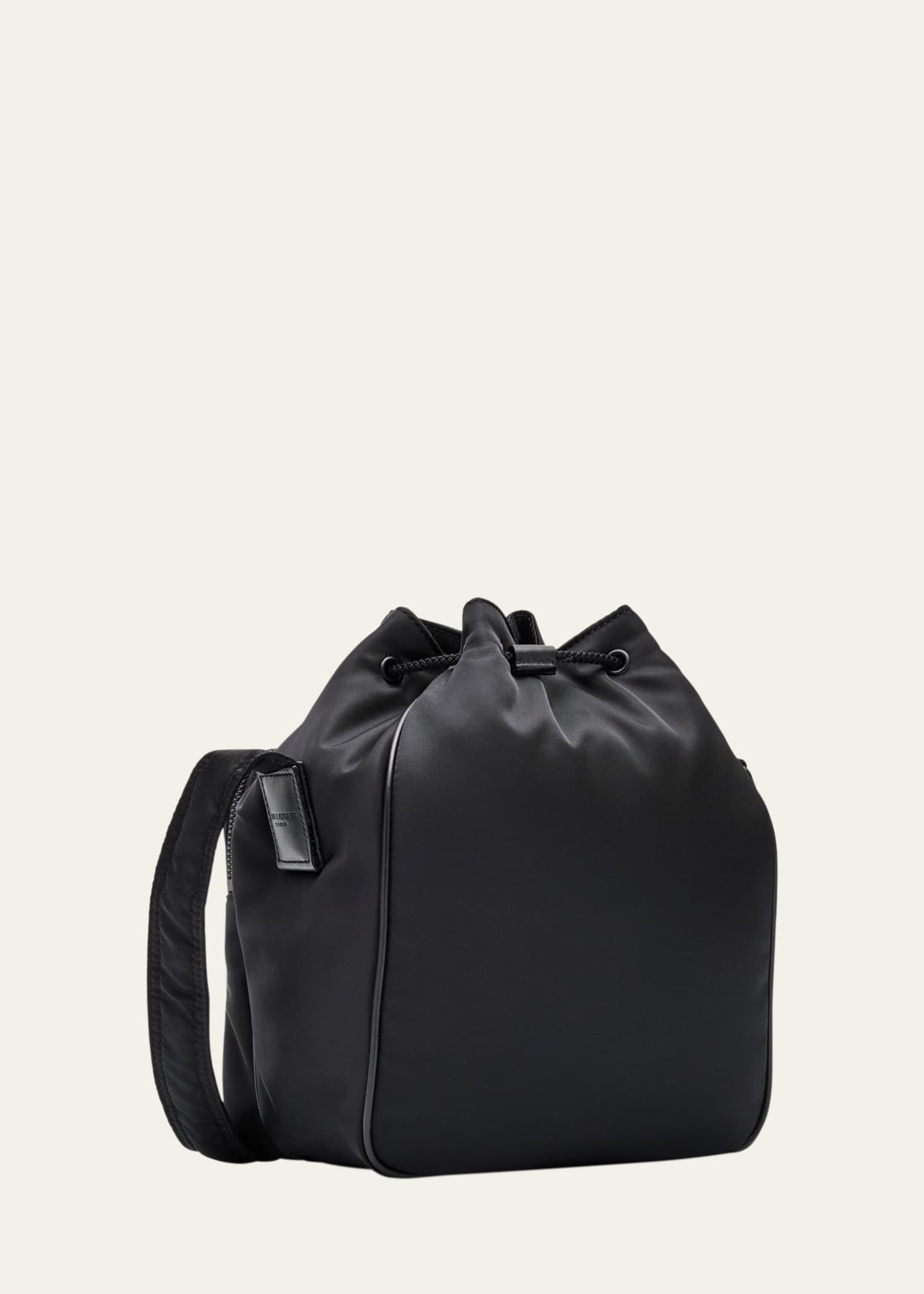 Saint Laurent Men's Niki Small YSL Bucket Crossbody Bag in Nylon Image 3 of 6