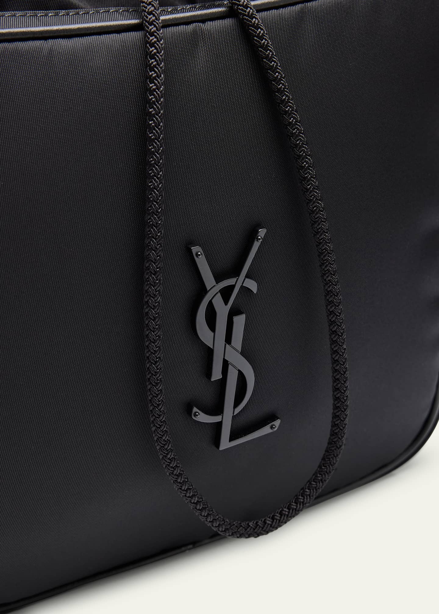 Saint Laurent Men's Niki Small YSL Bucket Crossbody Bag in Nylon Image 6 of 6