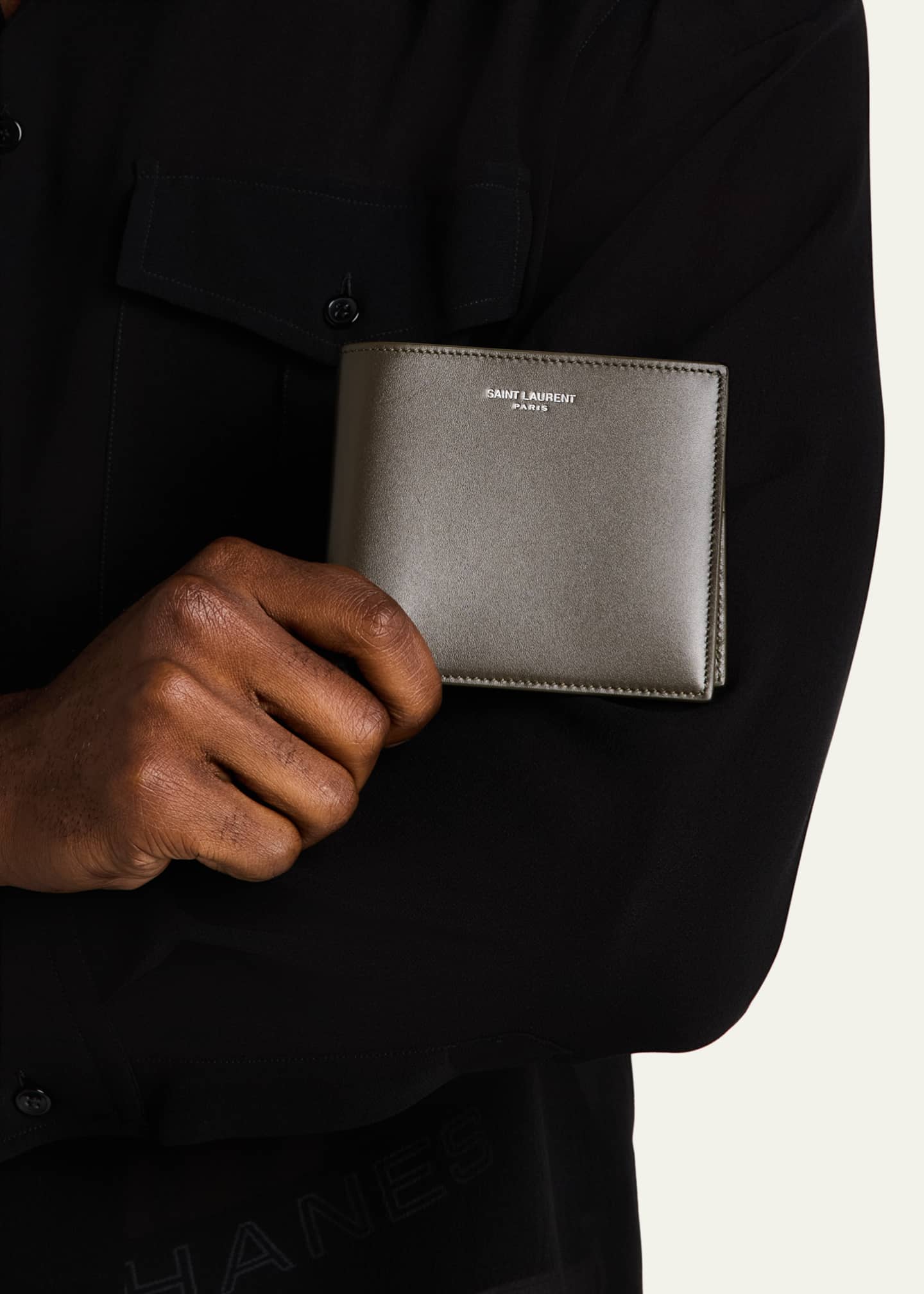 Saint Laurent Men's East/West Bifold Wallet in Smooth Leather Image 2 of 4