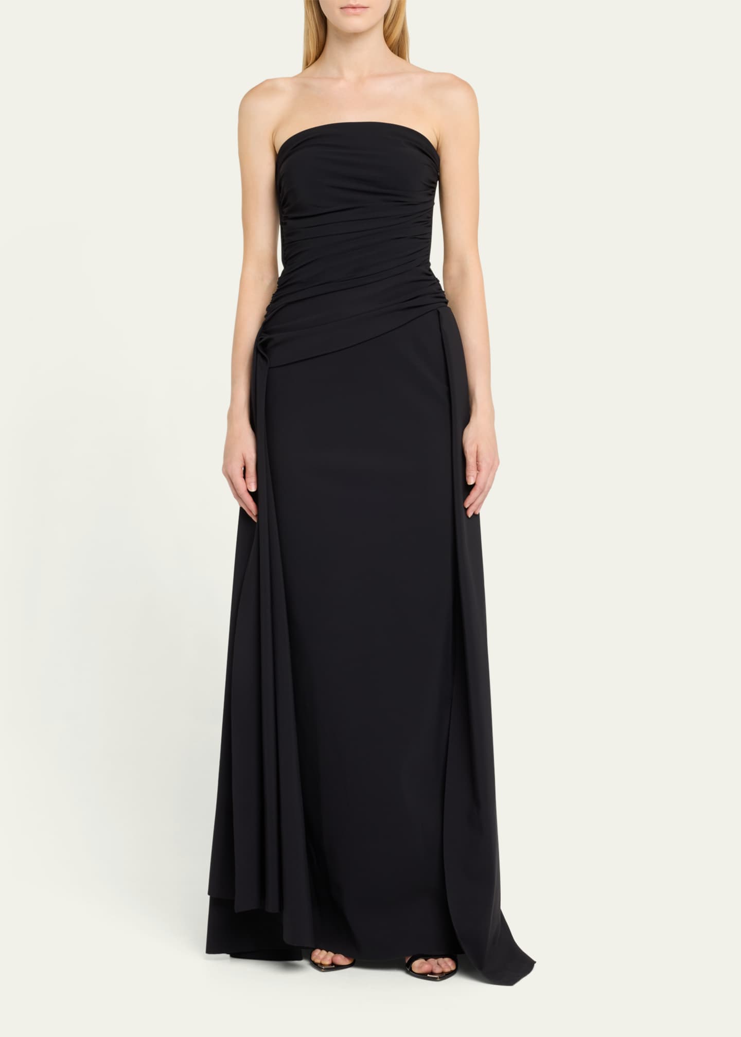 Chiara Boni La Petite Robe Disvi Strapless Ruched A-Line Gown Image 2 of 5