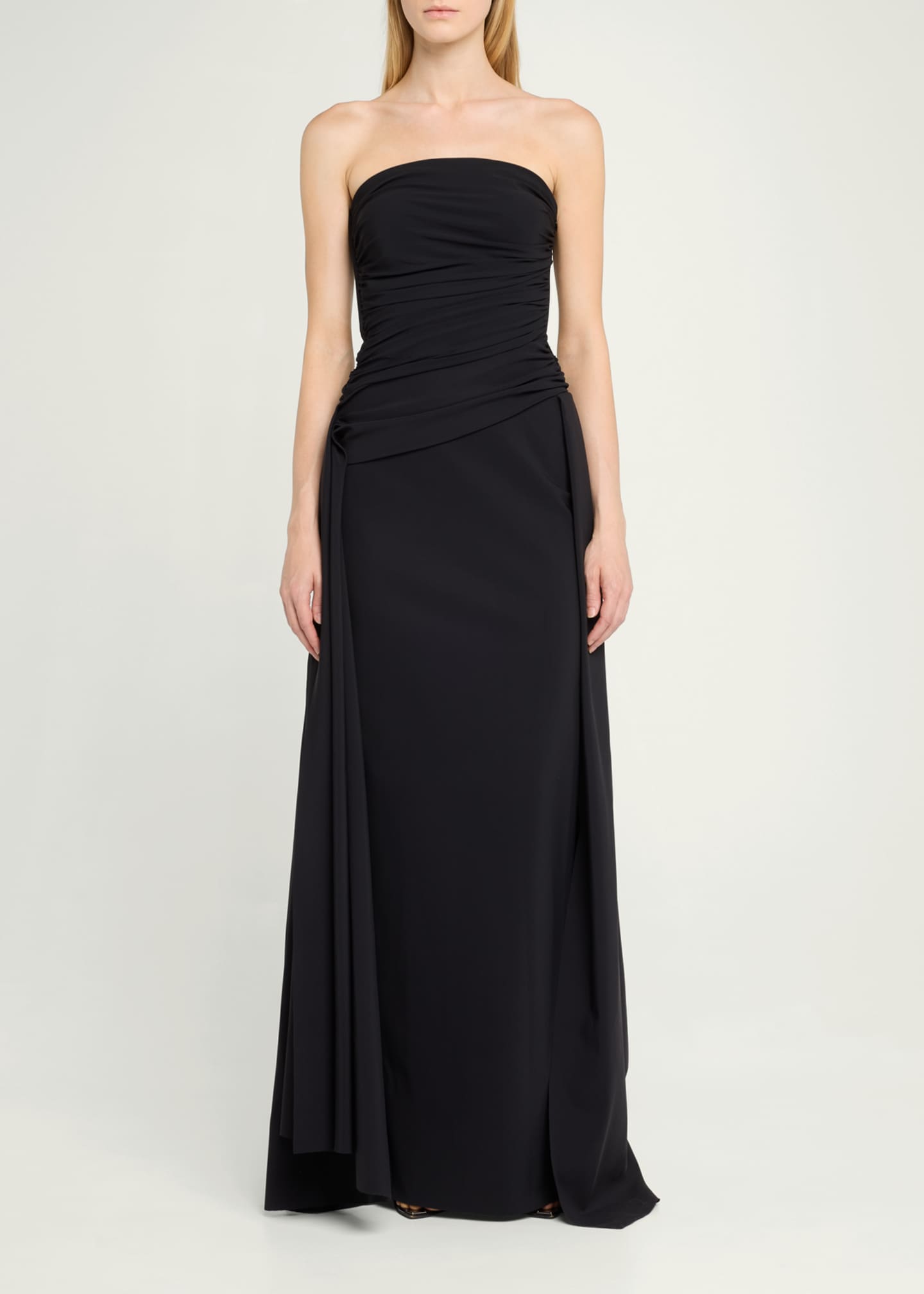 Chiara Boni La Petite Robe Disvi Strapless Ruched A-Line Gown Image 4 of 5