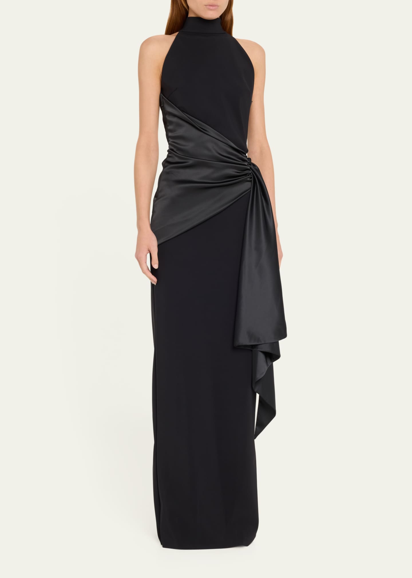 Chiara Boni La Petite Robe Gudairi Ra Draped Halter Column Gown