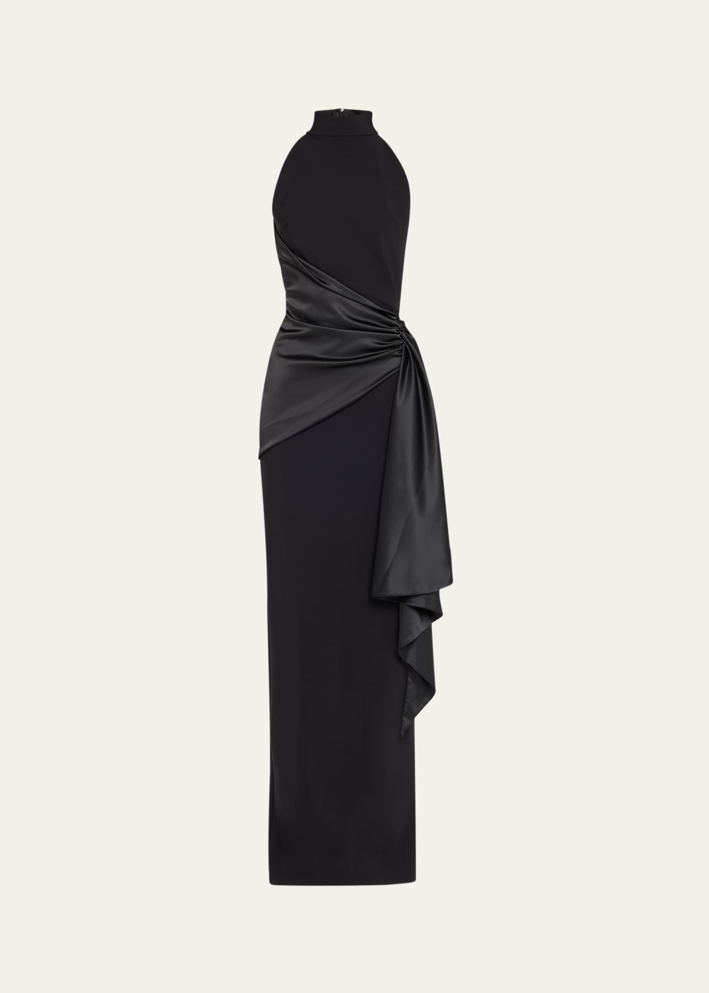 Chiara Boni La Petite Robe Gudairi Ra Draped Halter Column Gown Image 1 of 5