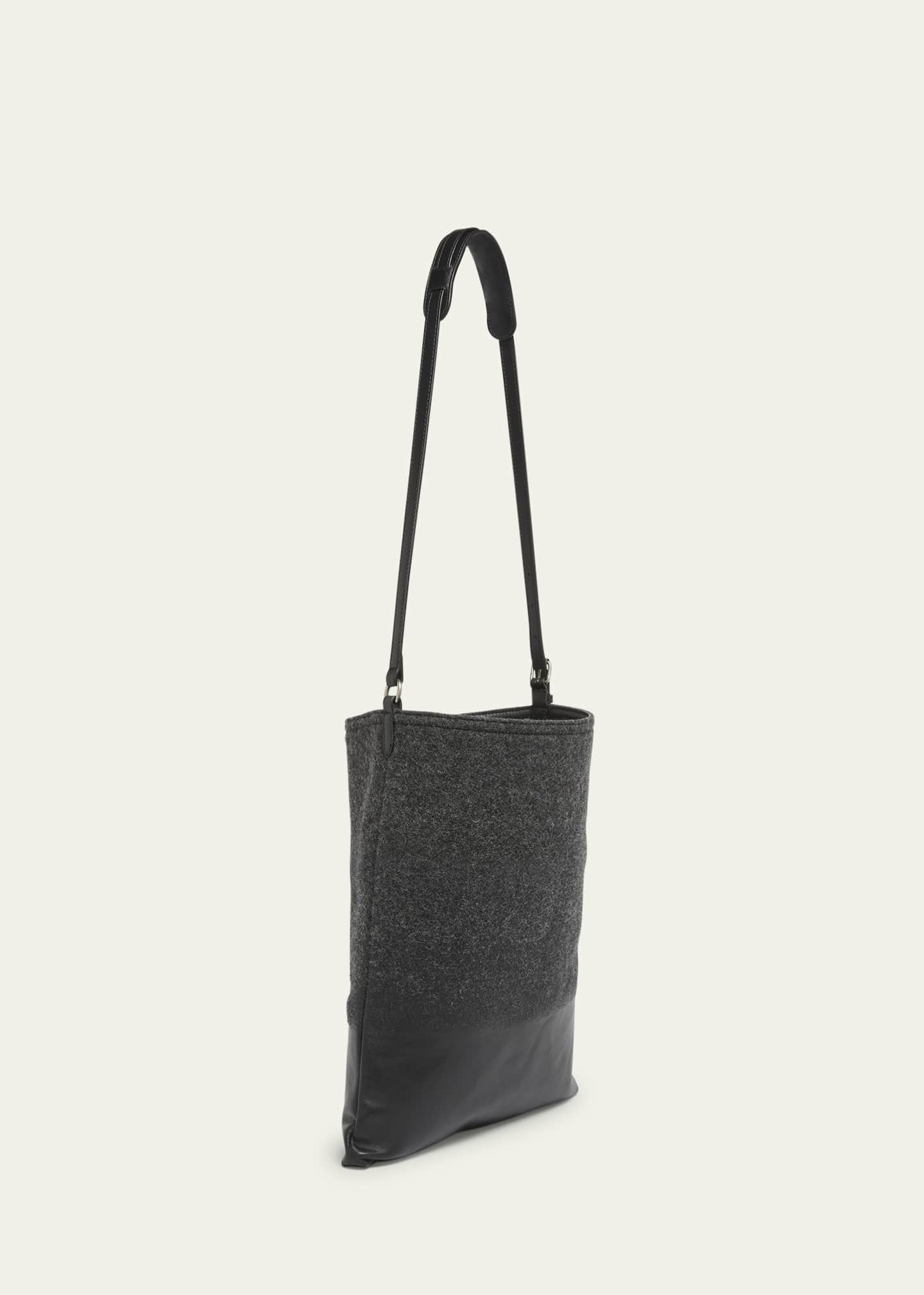 Dries Van Noten Men's Wool and Leather Crossbody Bag