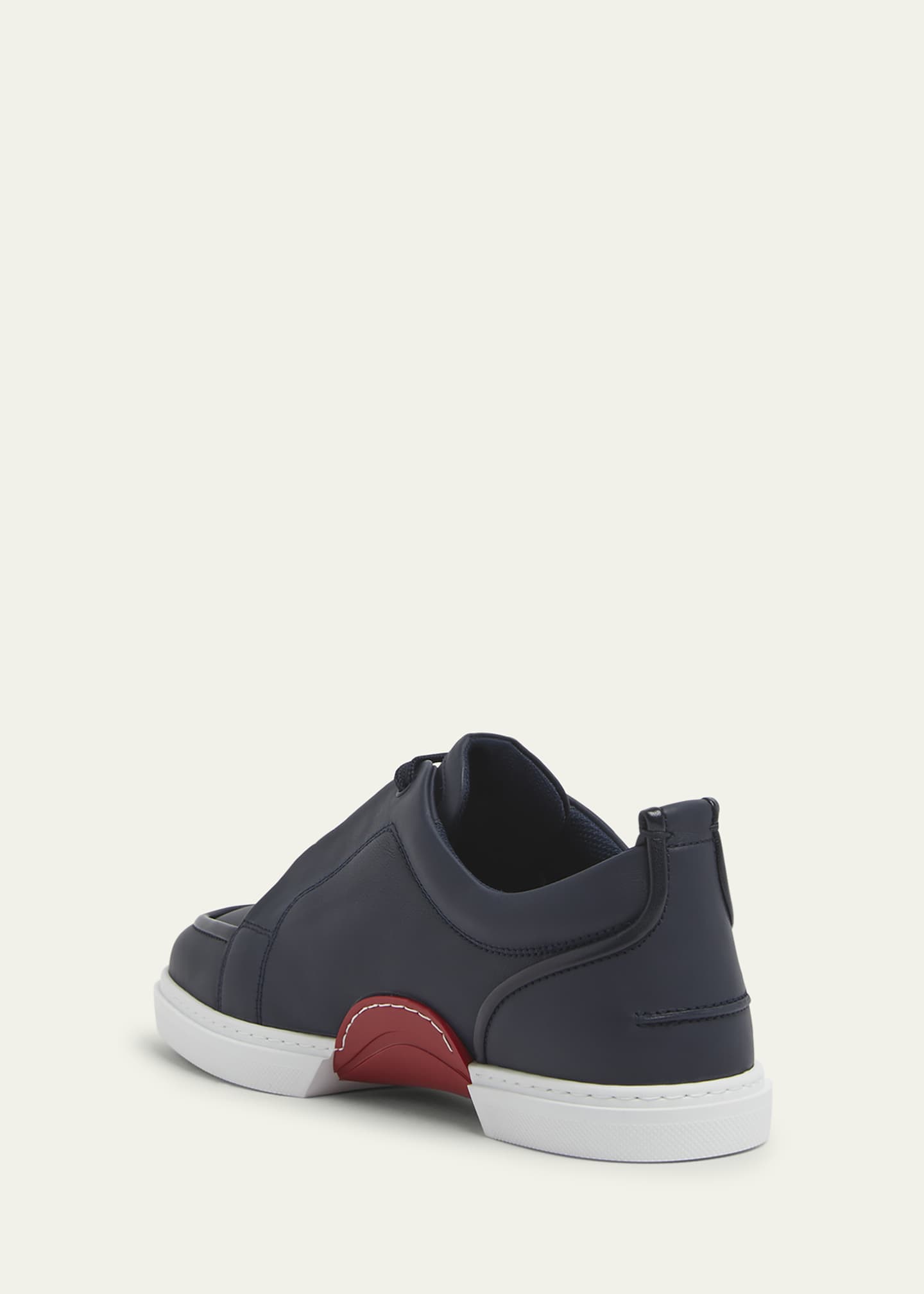 Christian Louboutin Men's Jimmy Calfskin Leather Low-Top Sneakers Image 2 of 3