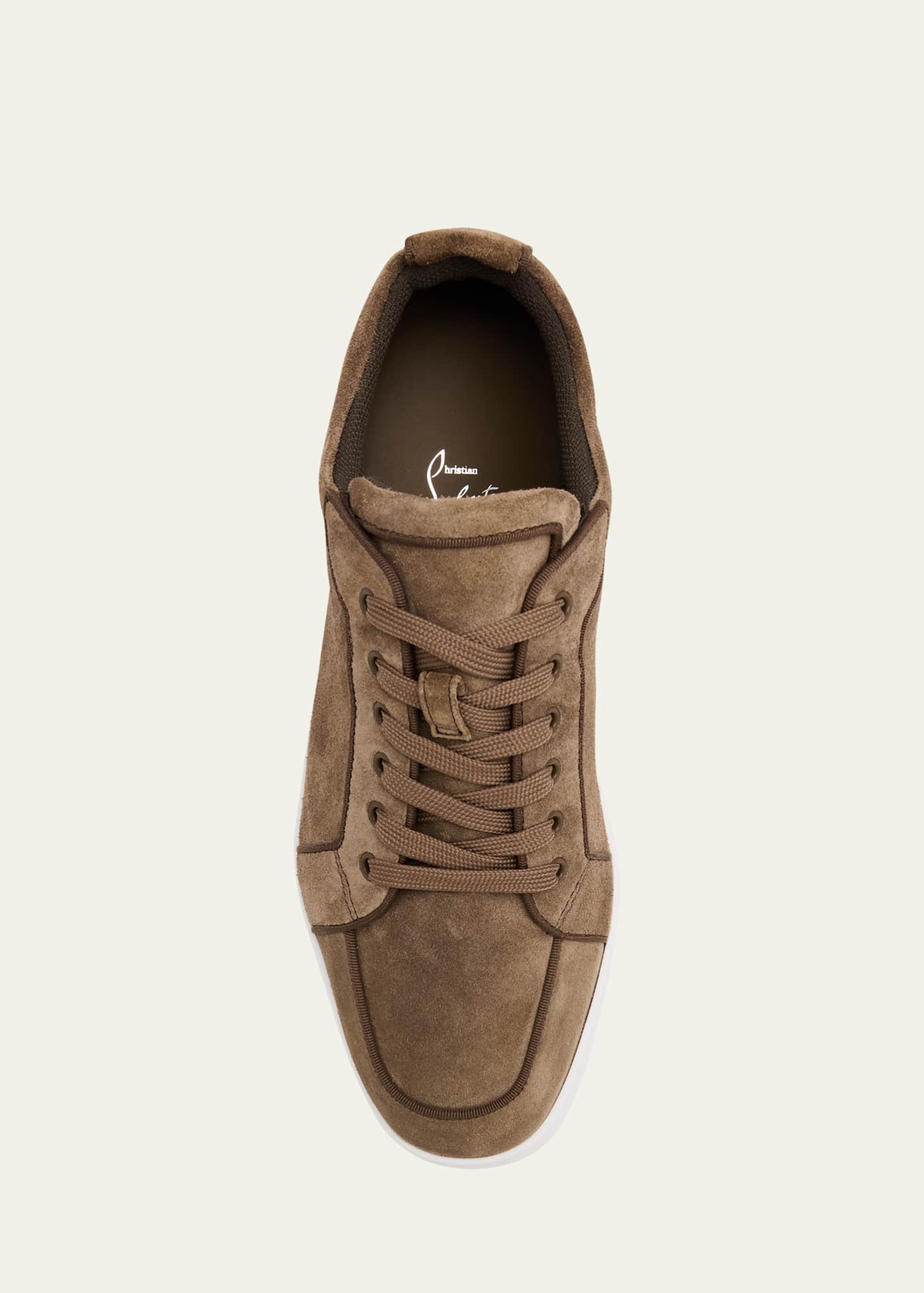 Christian Louboutin Men's Rantulow Suede High-Top Sneakers Image 6 of 6